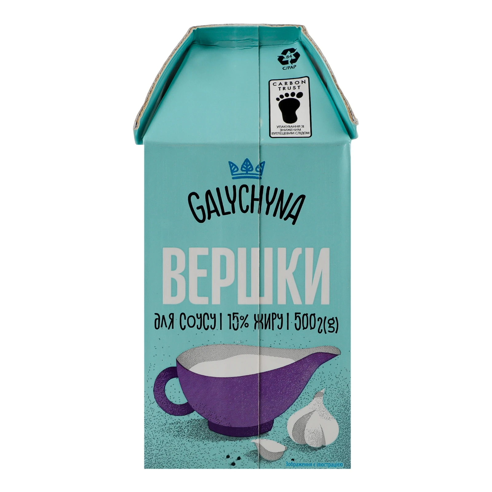 Вершки Galychyna для соусу ультрапастеризовані 15% 500г Фото №:2