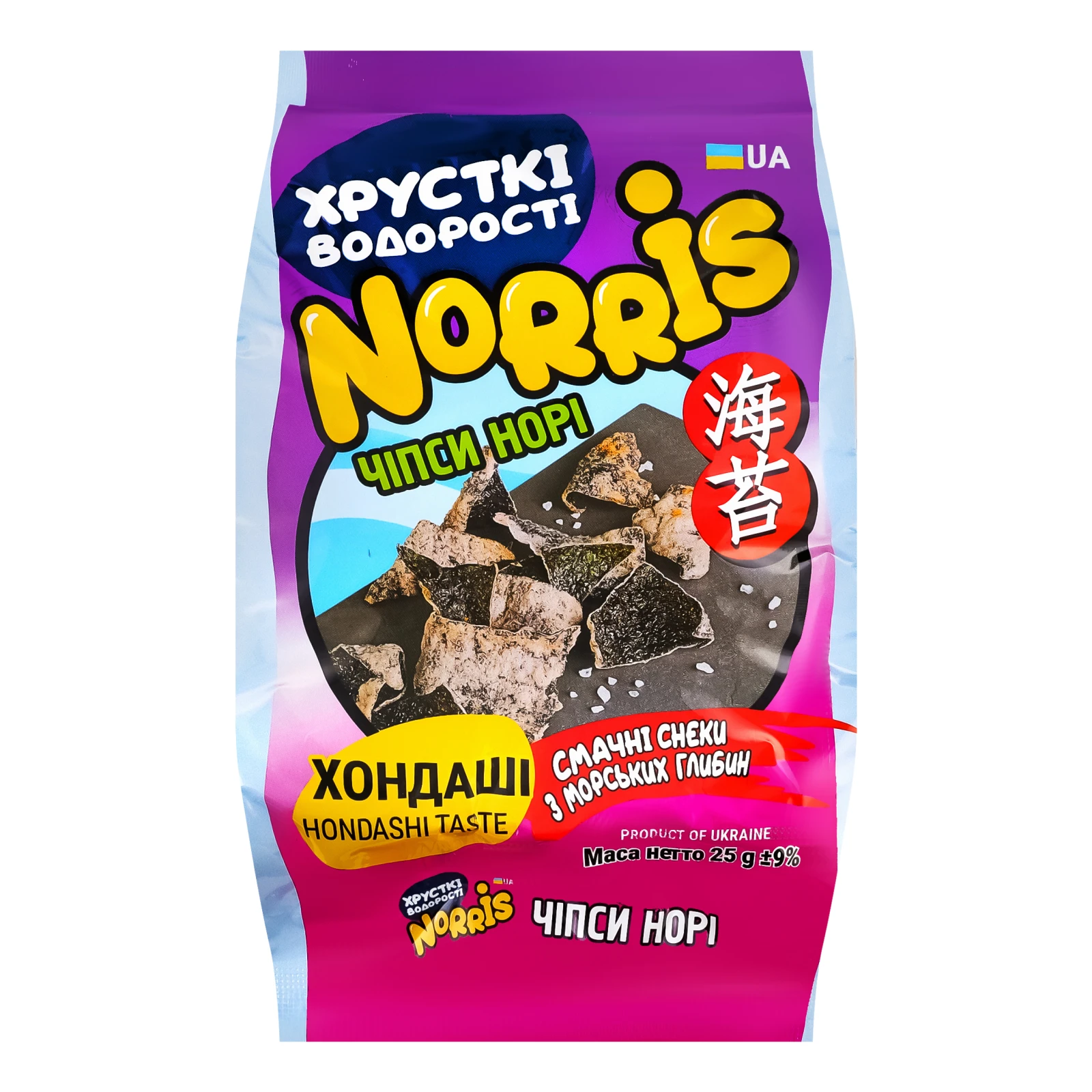 Снеки норі Norris чипси з Хондаші 25г