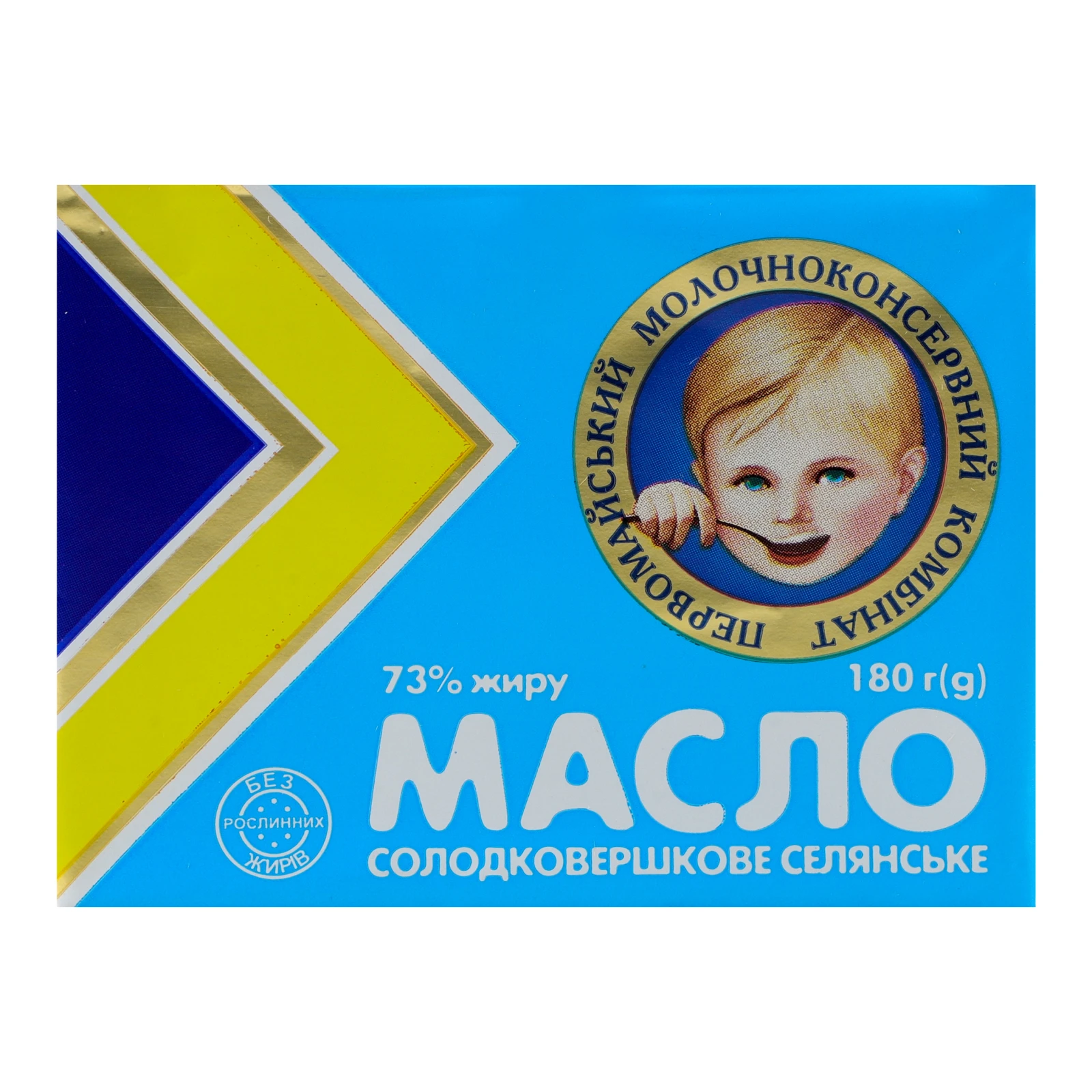 Масло ПМКК  180г 73% Селянське Фото №:1