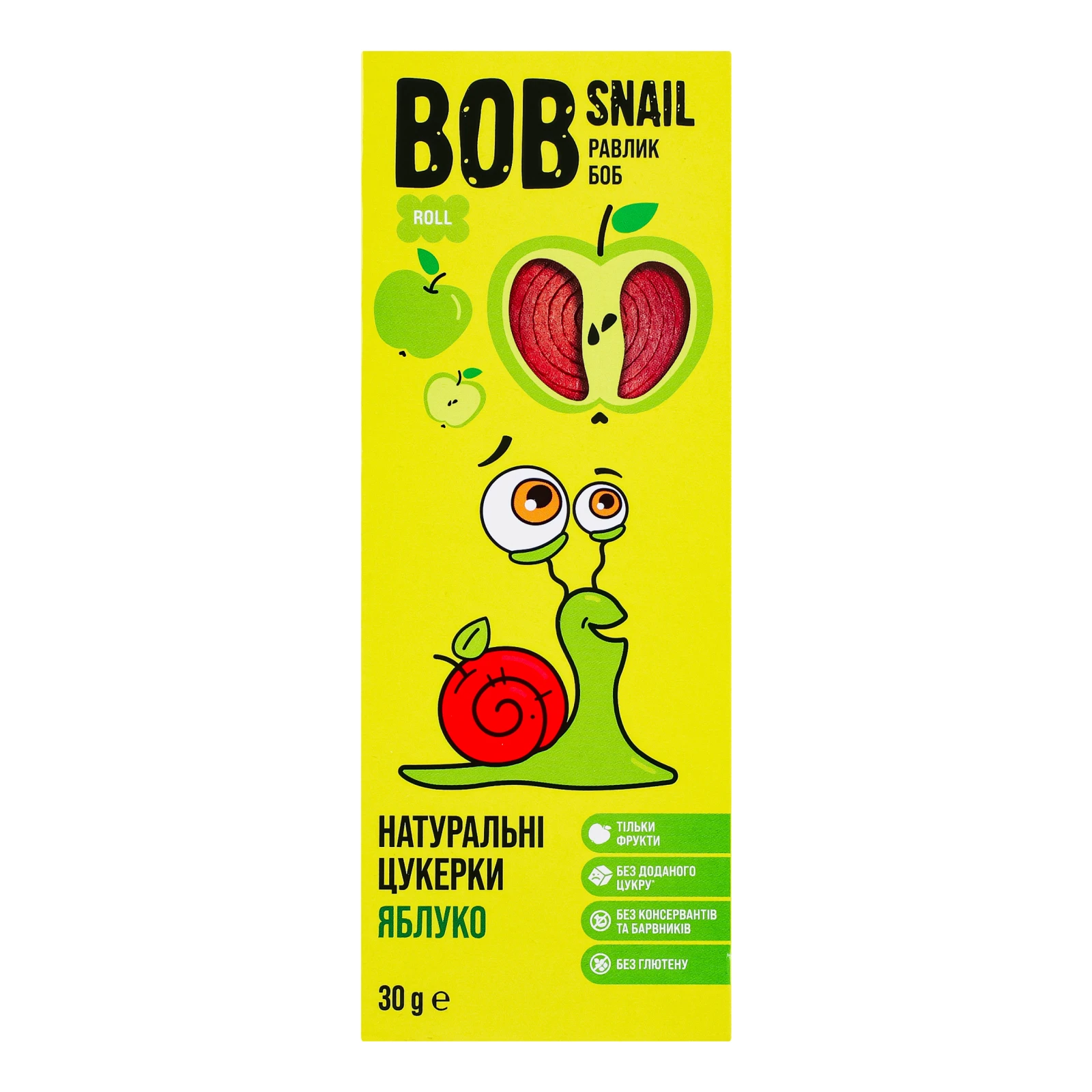 Цукерки Bob Snail фруктові натуральні Яблуко 30г Фото №:1