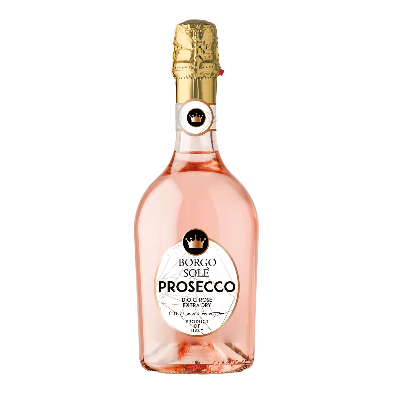 Вино ігристе Borgo Sole Prosecco DOC Rose виноградне рожеве екстра сухе 11% 0.75л Фото №:1