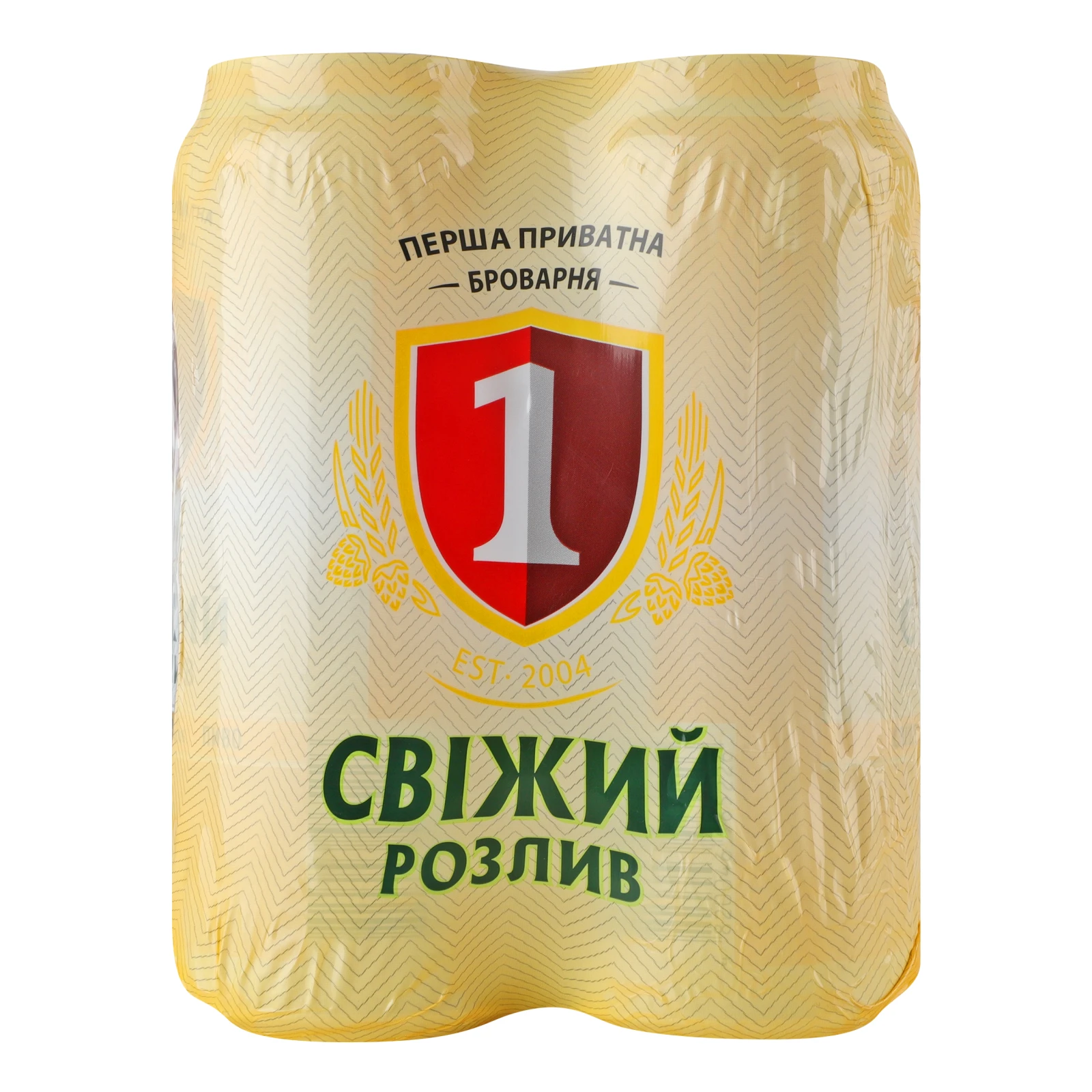 Пиво Перша приватна броварня Свіжий розлив світле фільтроване пастеризоване 4.2% 4х0.5л Фото №:2