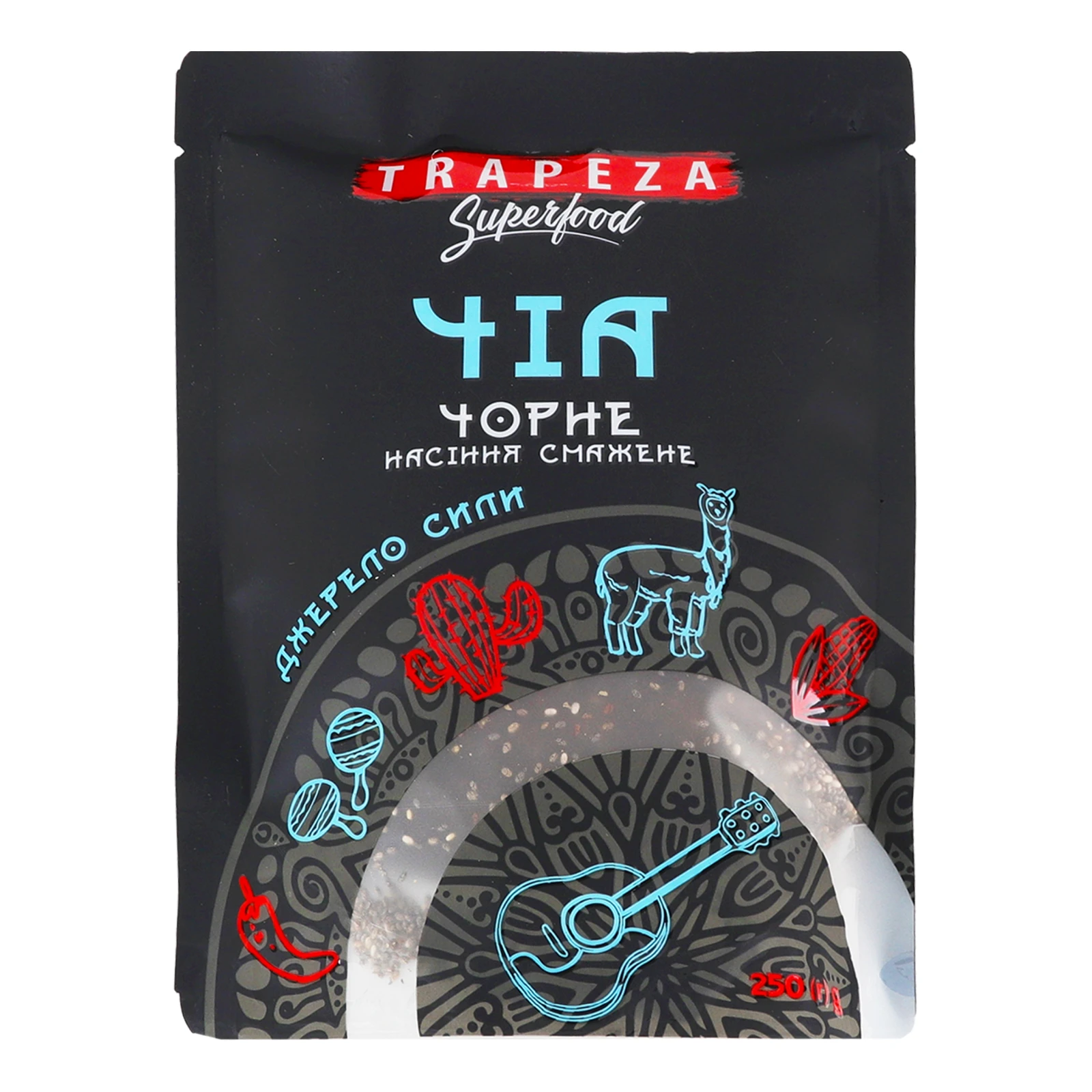 Насіння чіа Trapeza чорне смажене 250г Фото №:1