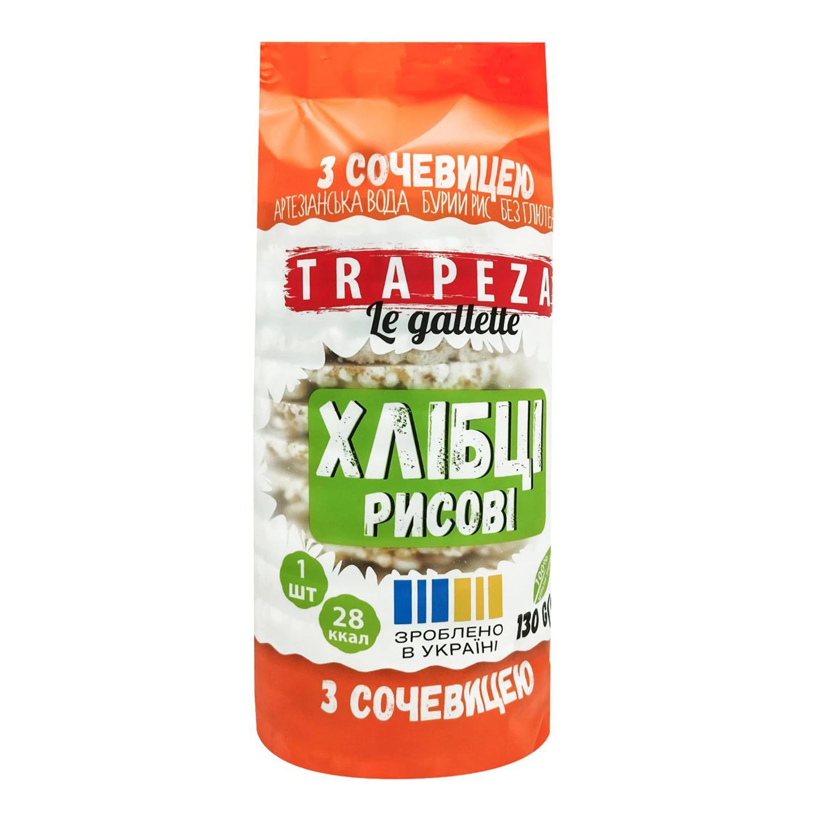 Хлібці Trapeza галети рисові з сочевицею 130г Фото №:1