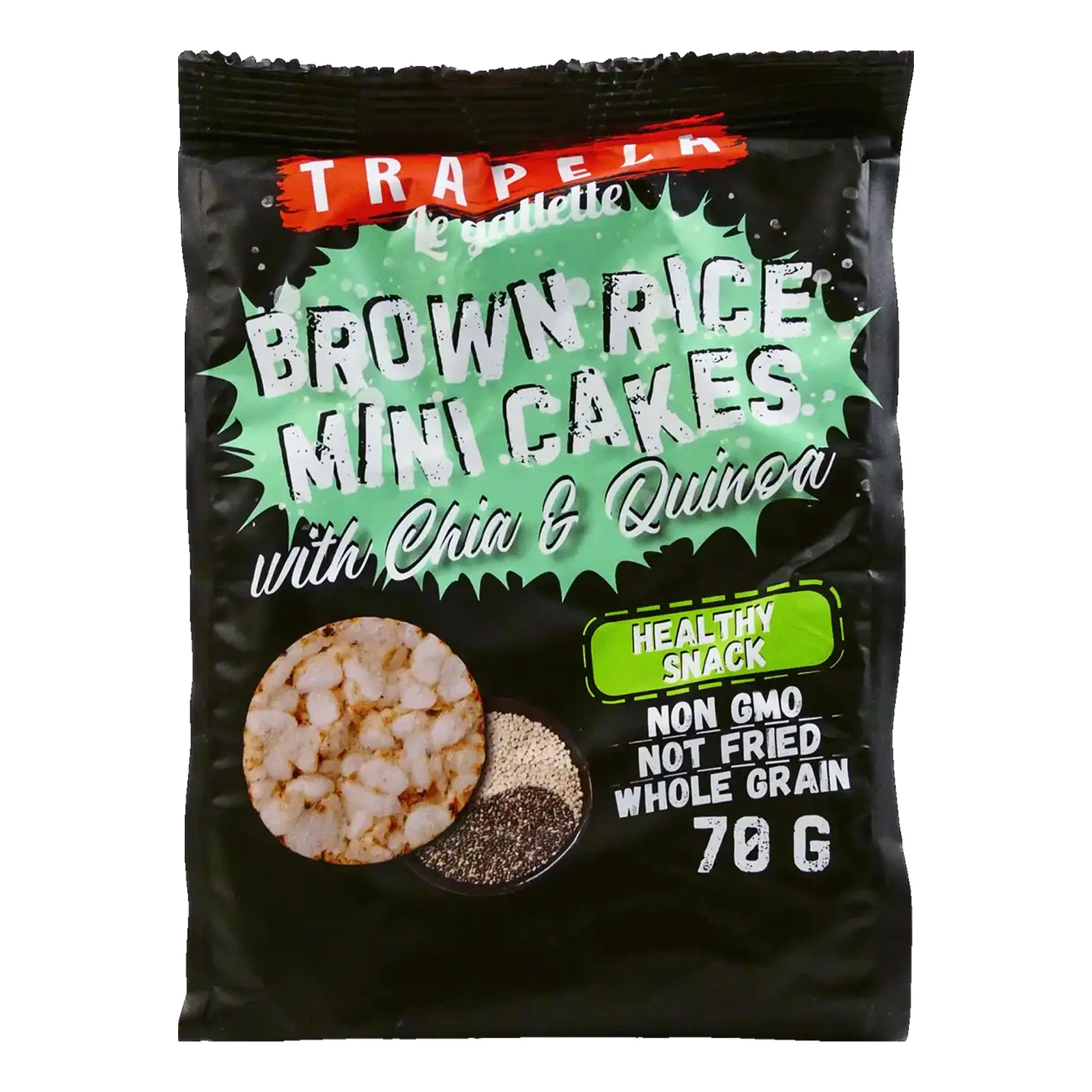 Хлібці Trapeza міні-галети рисові з чіа і кіноа 70г Фото №:1