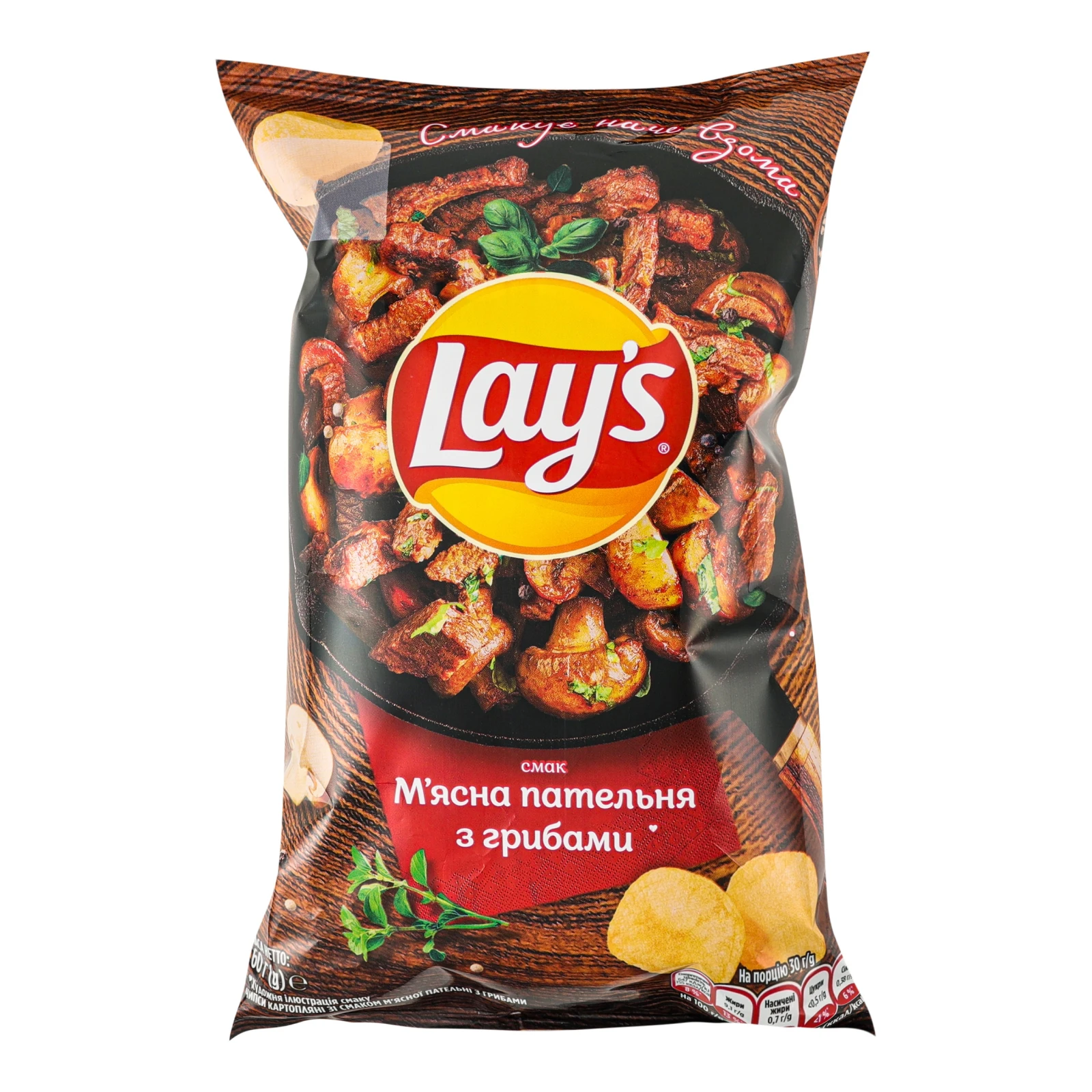 Чипси картопляні Lay's М'ясна пательня з грибами 60г Фото №:1
