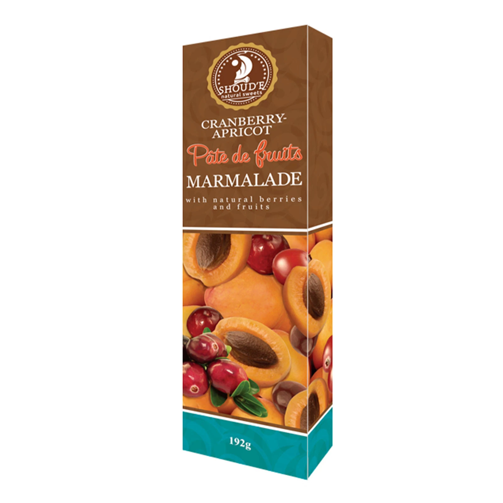 Мармелад Shoud`e 192г Pate de fruits журавлина-абрикос Фото №:1