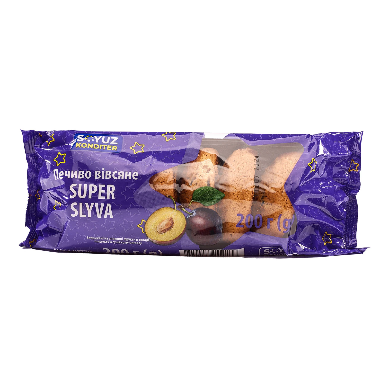 Печиво Soyuz Konditer вівсяне Super slyva 200г Фото №:1