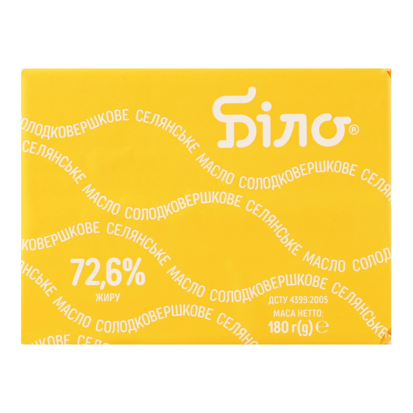 Масло Біло Селянське солодковершкове 72.6% 180г