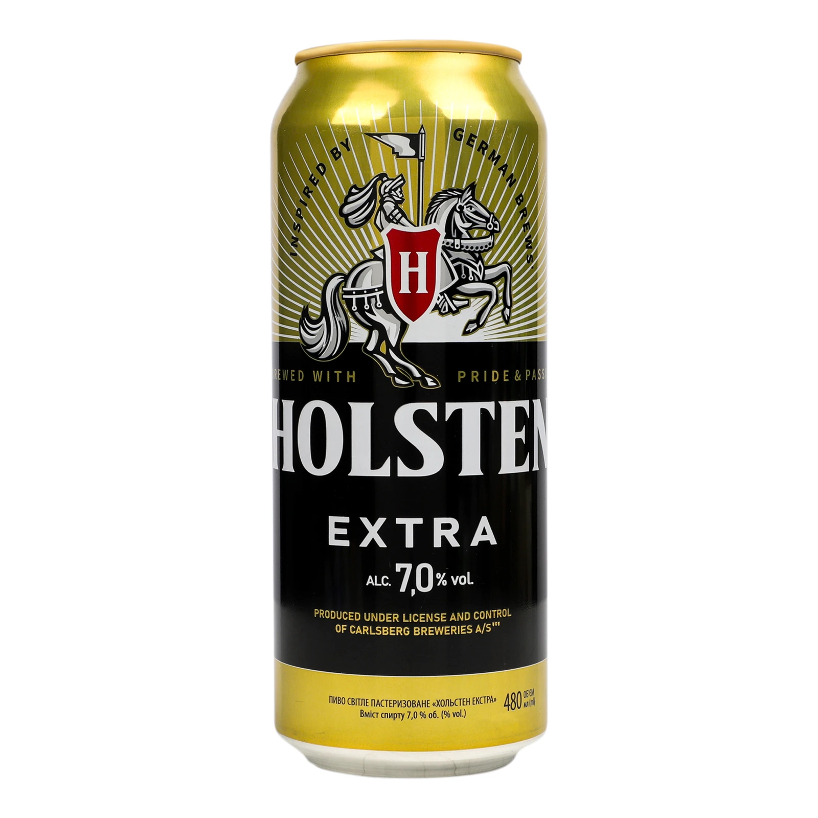 Пиво Holsten Extra світле пастеризоване 7% 0.48л Фото №:1