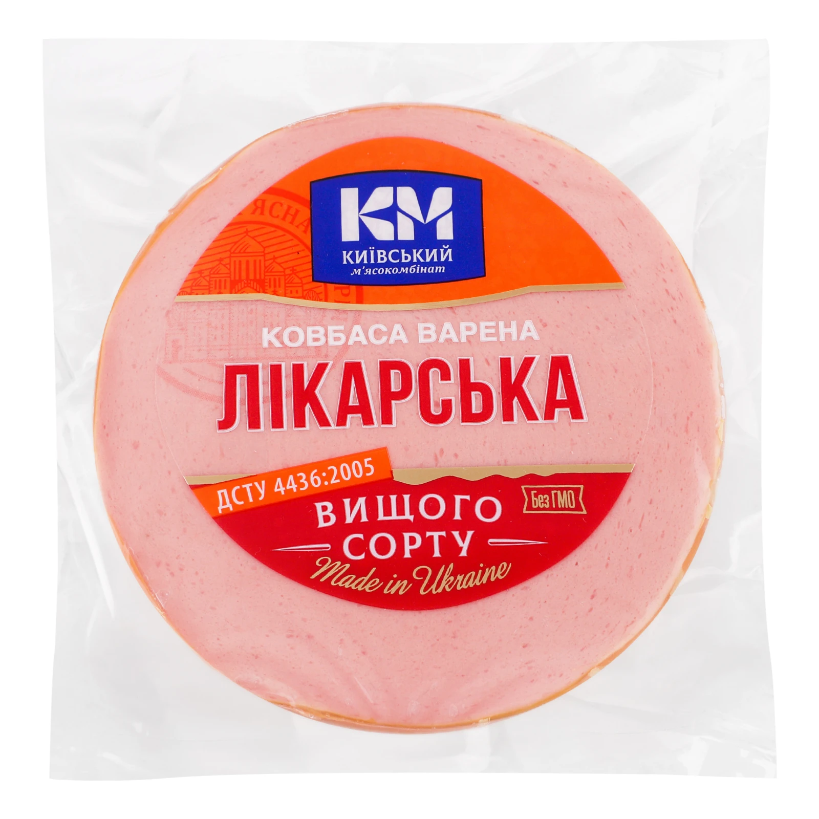 Ковбаса Київський м'ясокомбінат Лікарська варена вищий сорт
