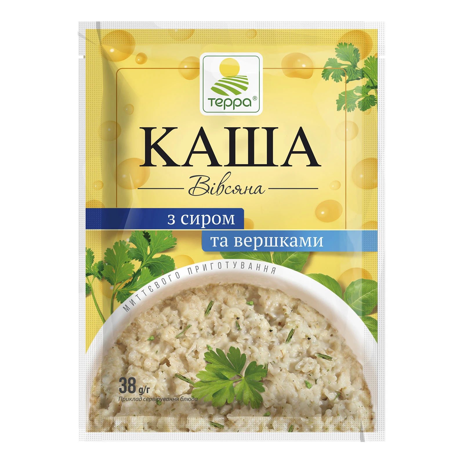 Каша Терра миттєвого приготування вівсяна з сиром та вершками 38г Фото №:1