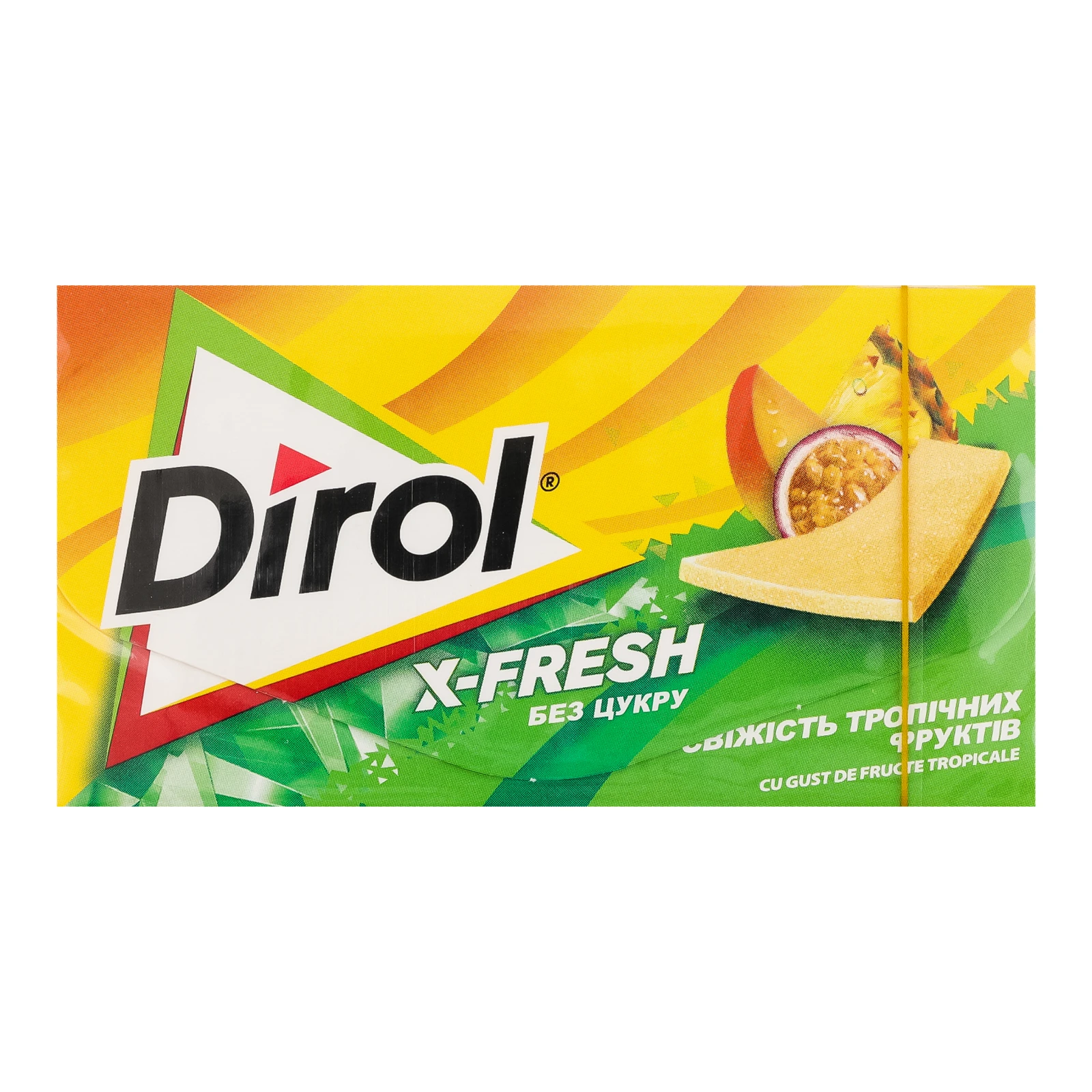 Гумка жувальна Dirol X-Fresh без цукру в пластинках Свіжість тропічних фруктів 13.5г Фото №:1