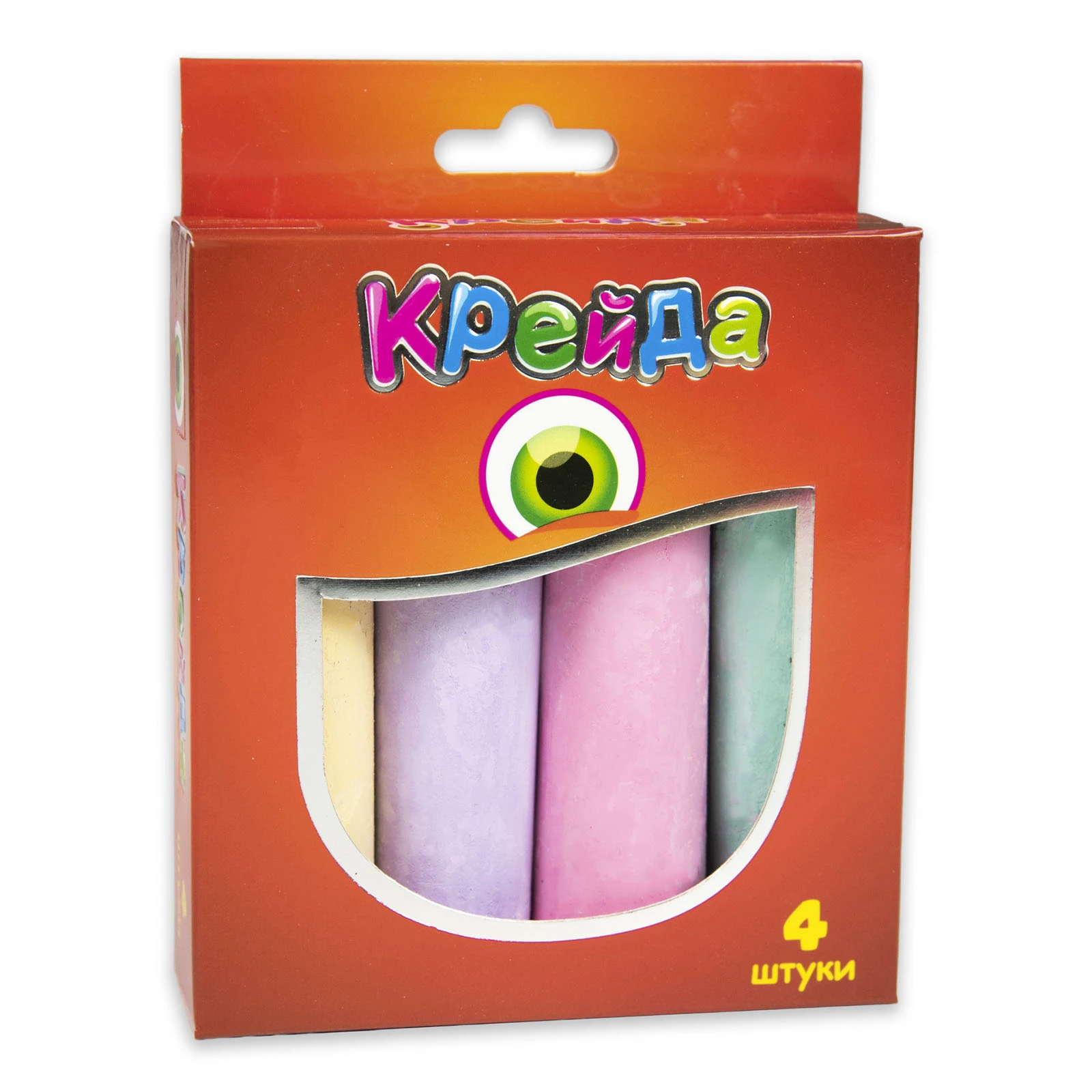 Крейда Strateg велика кругла різнокольорова 50101 4шт Фото №:1
