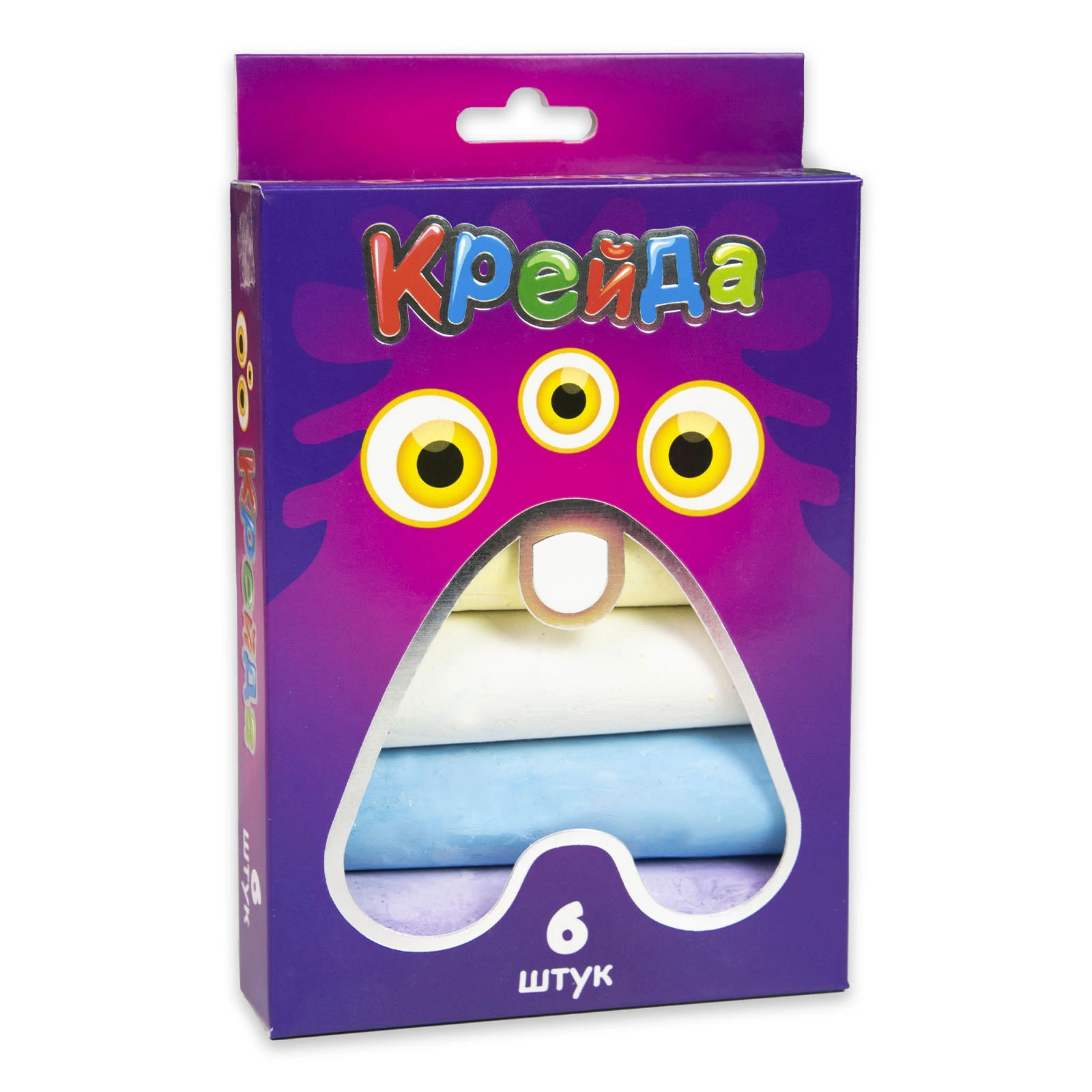 Крейда Strateg велика кругла різнокольорова 50102 6шт Фото №:1