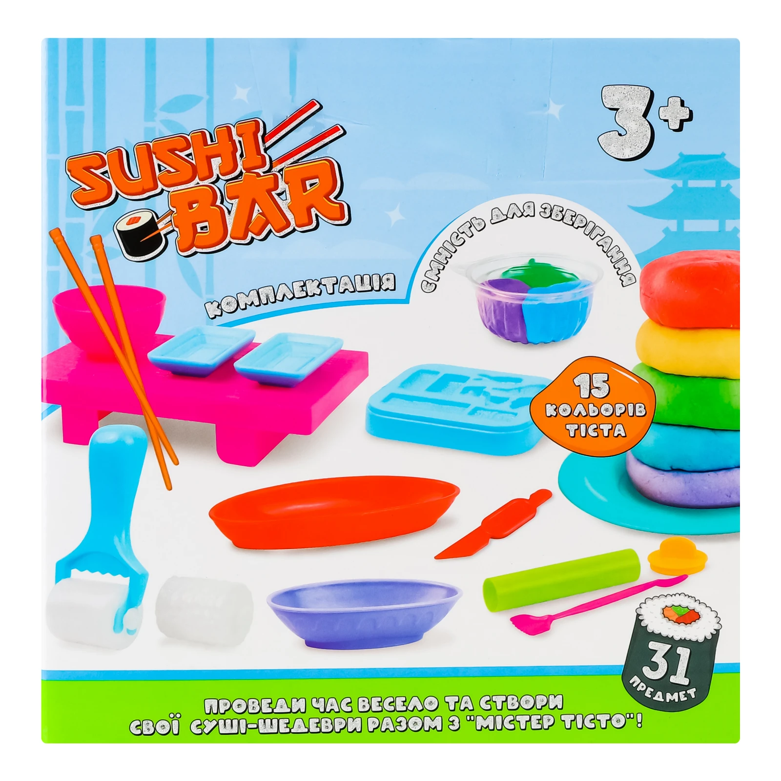 Набір для творчості Strateg Містер Тісто Sushi Bar №41013 для дітей від 3-х років 1шт Фото №:2