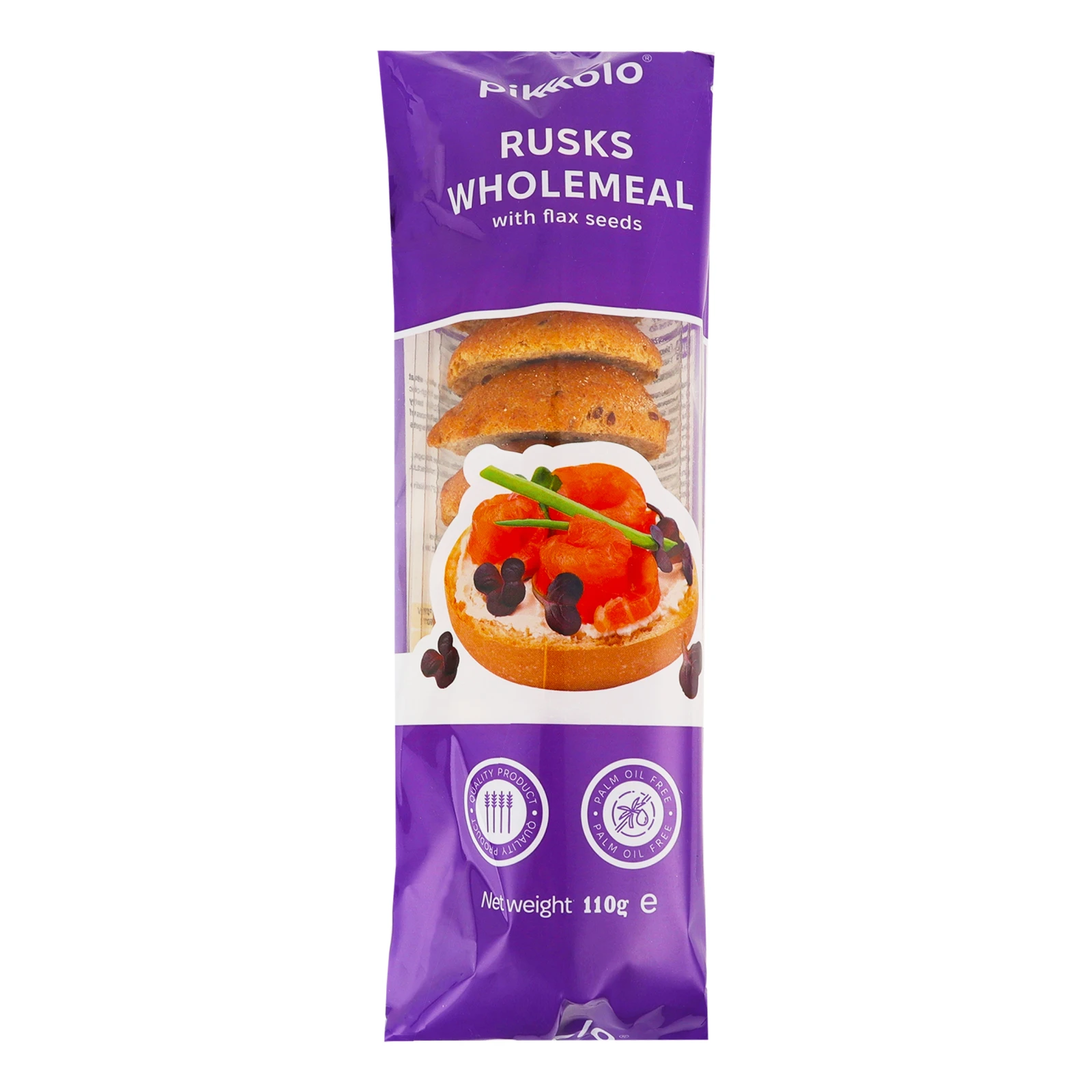 Грінки Pikolo цільнозернові з насінням льону 110г Фото №:1