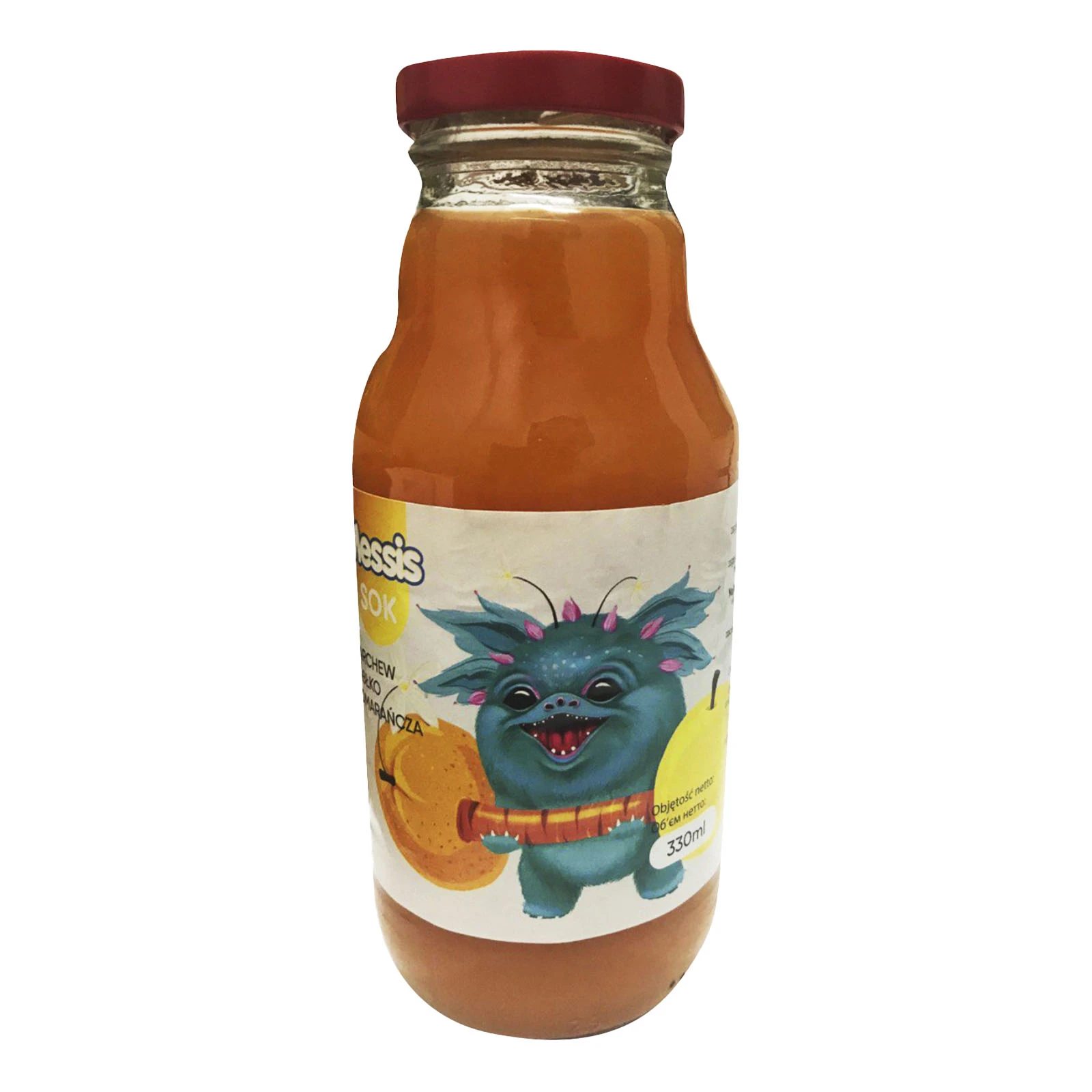 Сік Messis Монстрик апельсин + морква + яблуко 330мл Фото №:1
