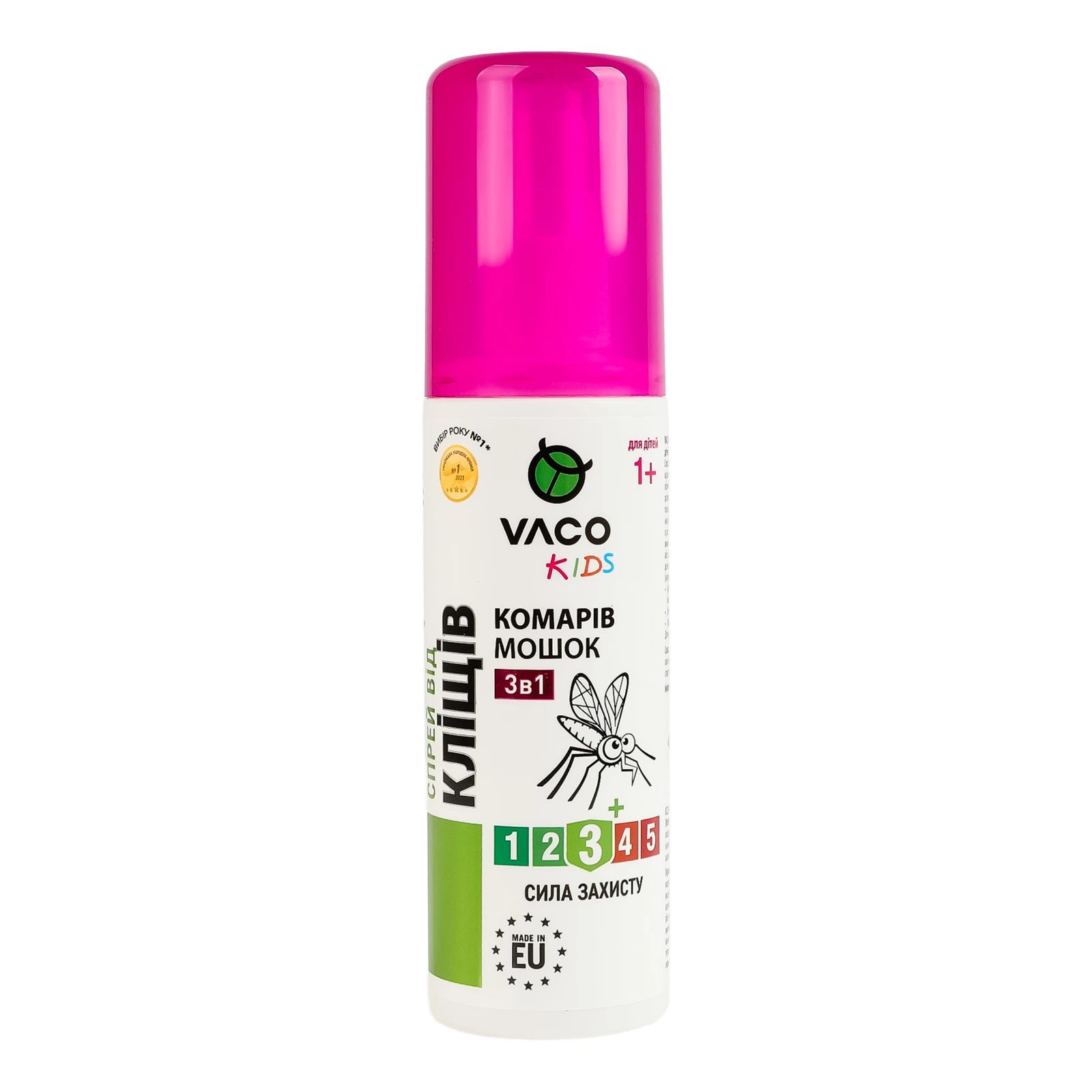 Спрей Vaco Kids 3в1 від комарів, кліщів та мошок для дітей від 1-го року 80мл