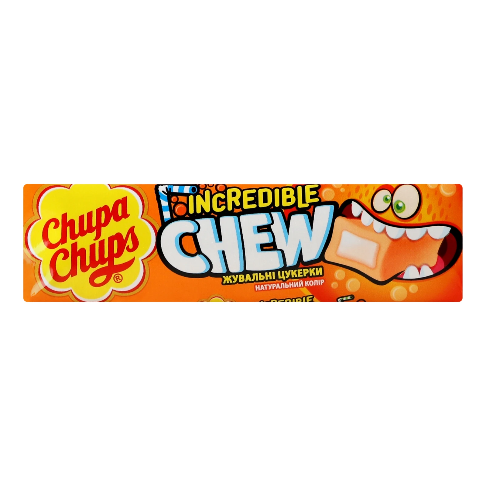 Цукерки жувальні Chupa Chups Incredible chew зі смаком апельсина 45г Фото №:1