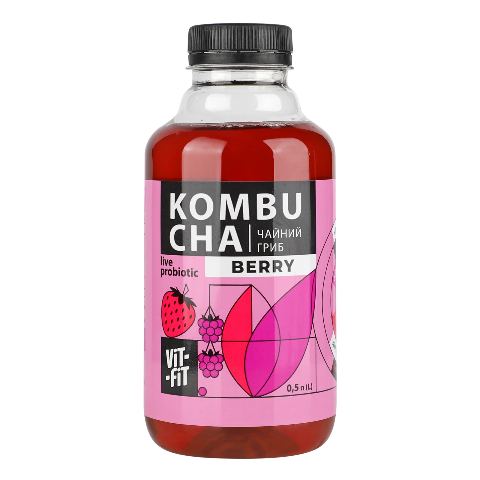 Напій Vit-Fit Kombucha Berry бродіння фільтрований непастеризований 500мл Фото навігації №:1