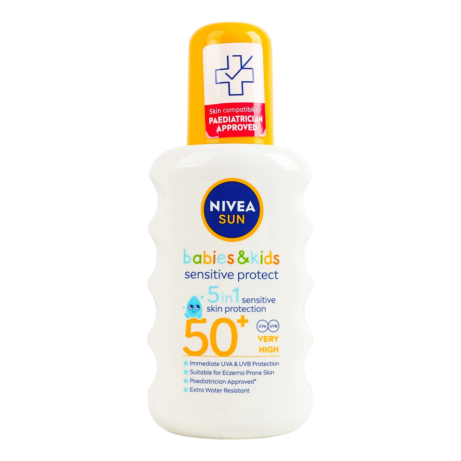 Спрей Nivea Sun Babies&Kids сонцезахисний Захист для чутливої шкіри 5в1 SPF50+ для дітей від 6-ти місяців 200мл Фото №:1