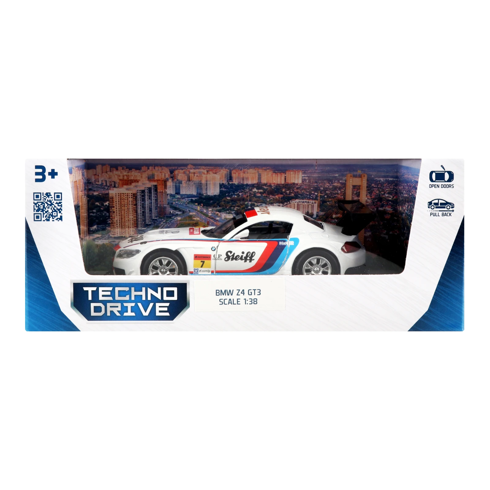 Автомодель TechnoDrive BMW Z4 GT3 №250255 біла для дітей від 3-х років 1шт Фото №:1