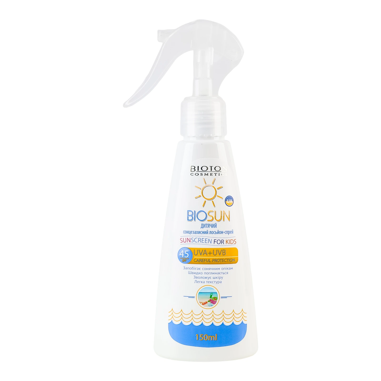 Лосьйон-спрей Biosun сонцезахисний SPF45 для дітей від 3-х років 150мл Фото №:1