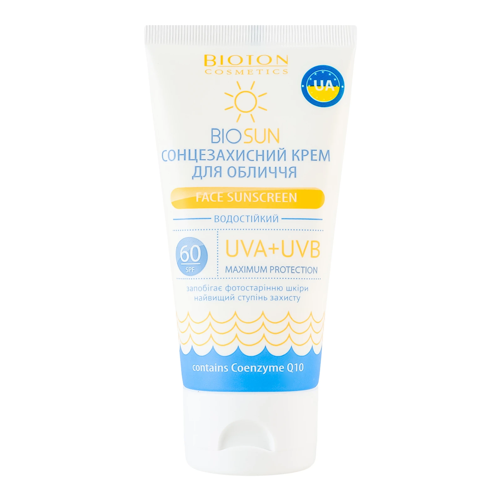 Крем Biosun для обличчя сонцезахисний водостійкий SPF60 50мл Фото №:1