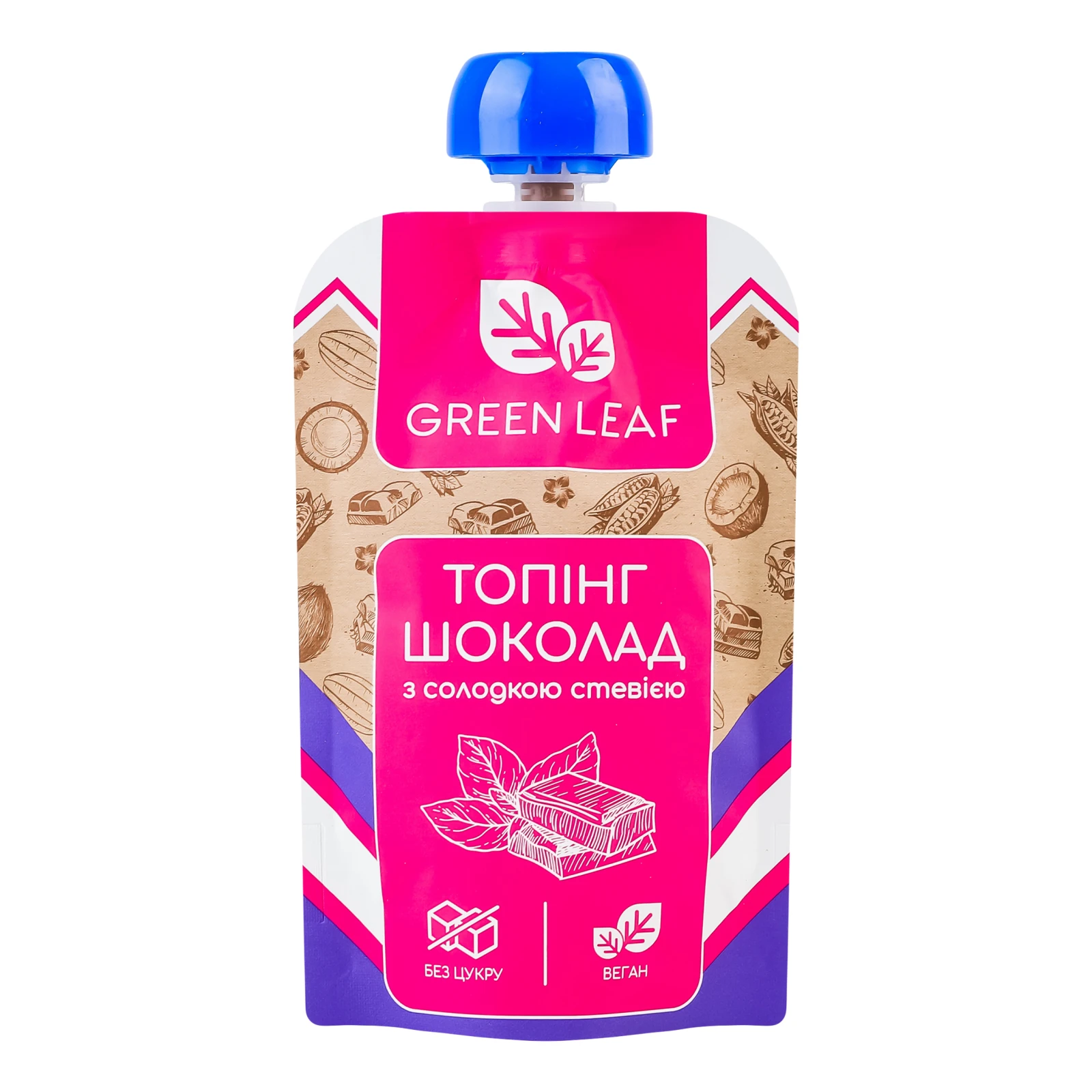 Топінг Green Leaf Шоколад з солодкою стевією 90г Фото №:1