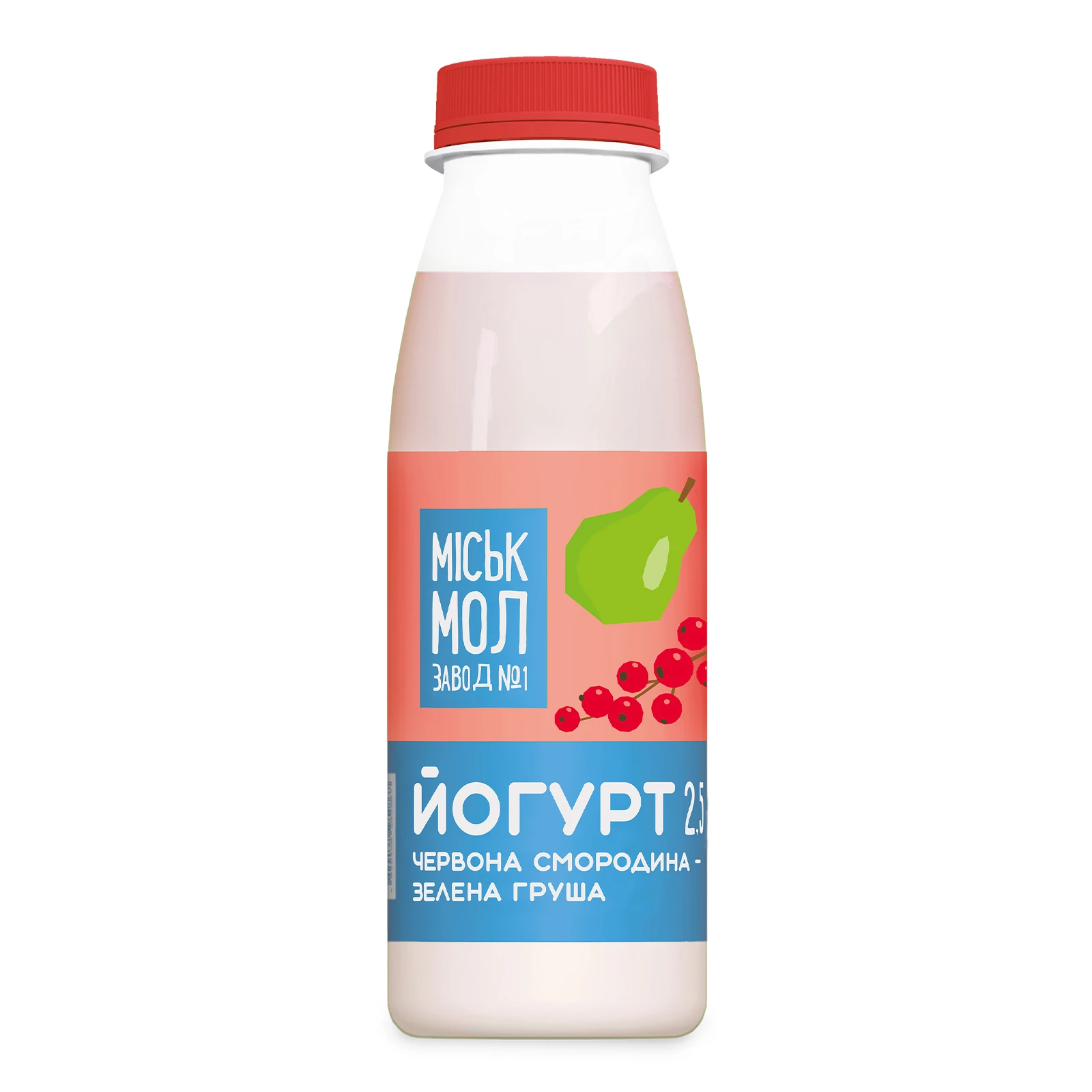 Йогурт Міськмолзавод №1 Червона смородина-зелена груша 2.5% 300г Фото №:1
