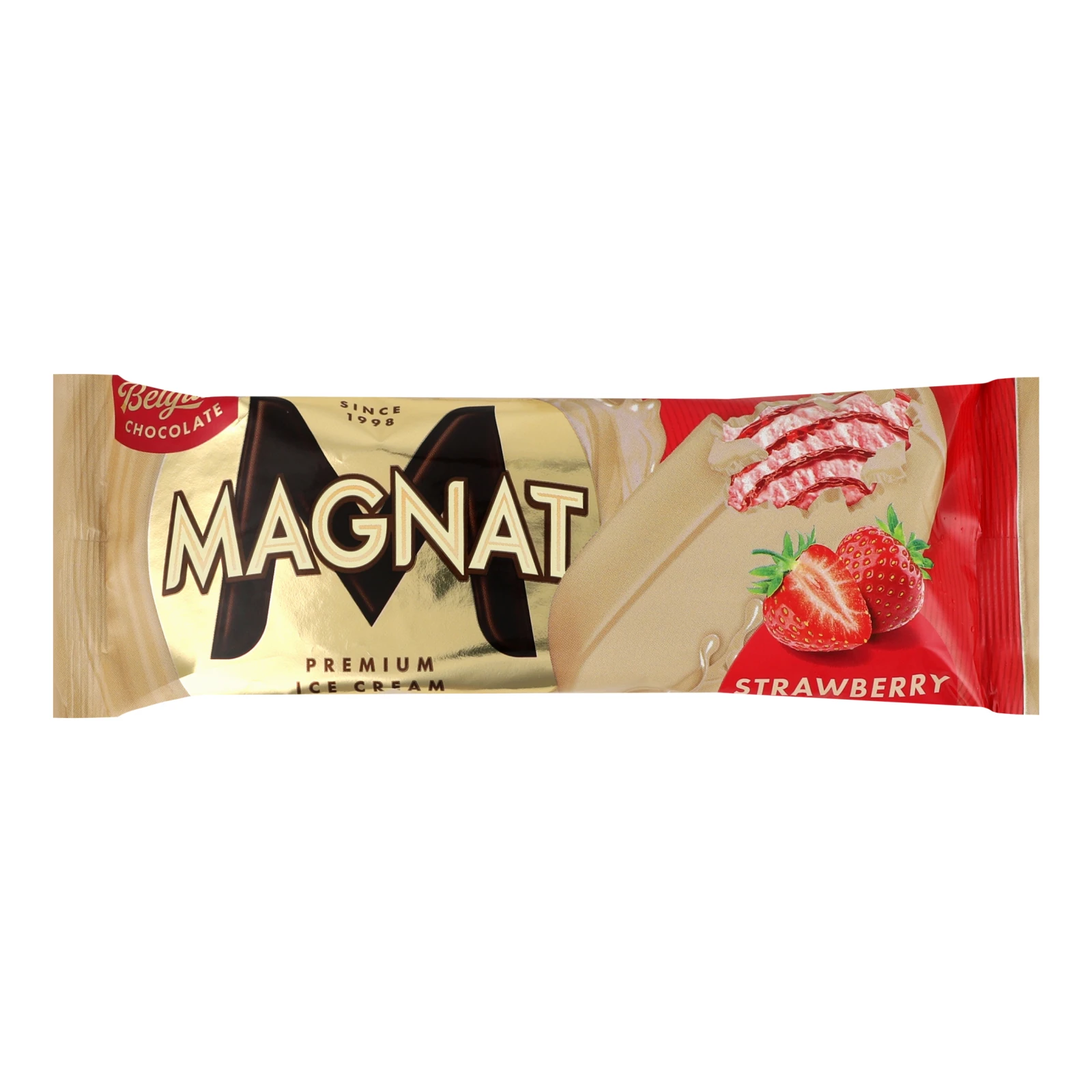 Морозиво Magnat Strawberry вершкове у білому шоколаді 8% 75г Фото №:1