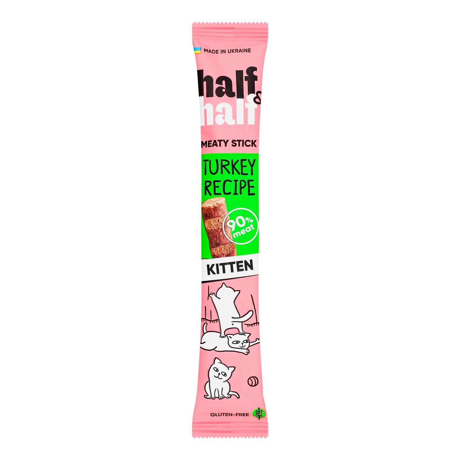 Ласощі Half&Half Meaty stick для кошенят з індичкою 5г Фото №:1