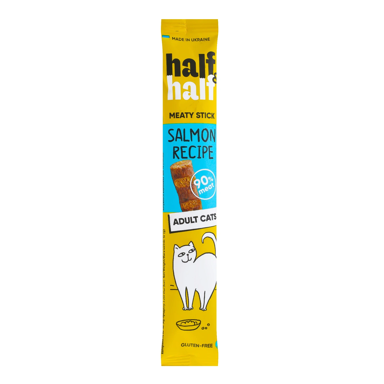 Ласощі Half&Half Meaty stick для дорослих котів з лососем 5г Фото №:1