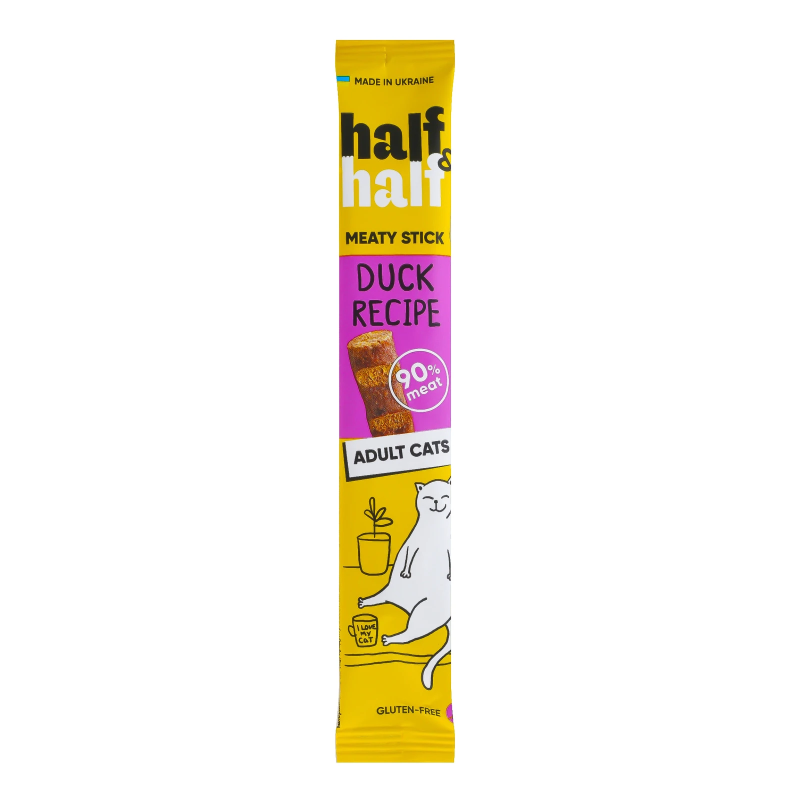 Ласощі Half&Half Meaty stick для дорослих котів з качкою 5г Фото навігації №:1