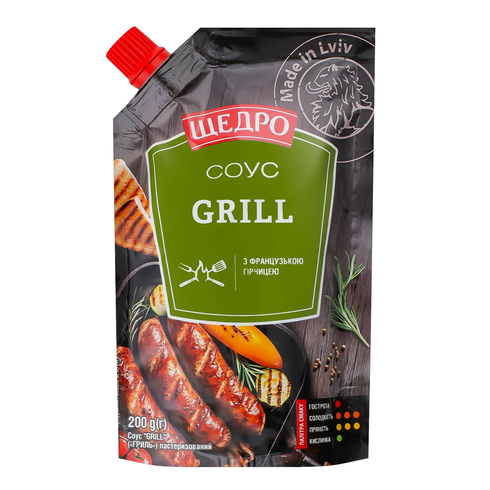 Соус Щедро Grill з французькою гірчицею пастеризований 200г Фото №:1