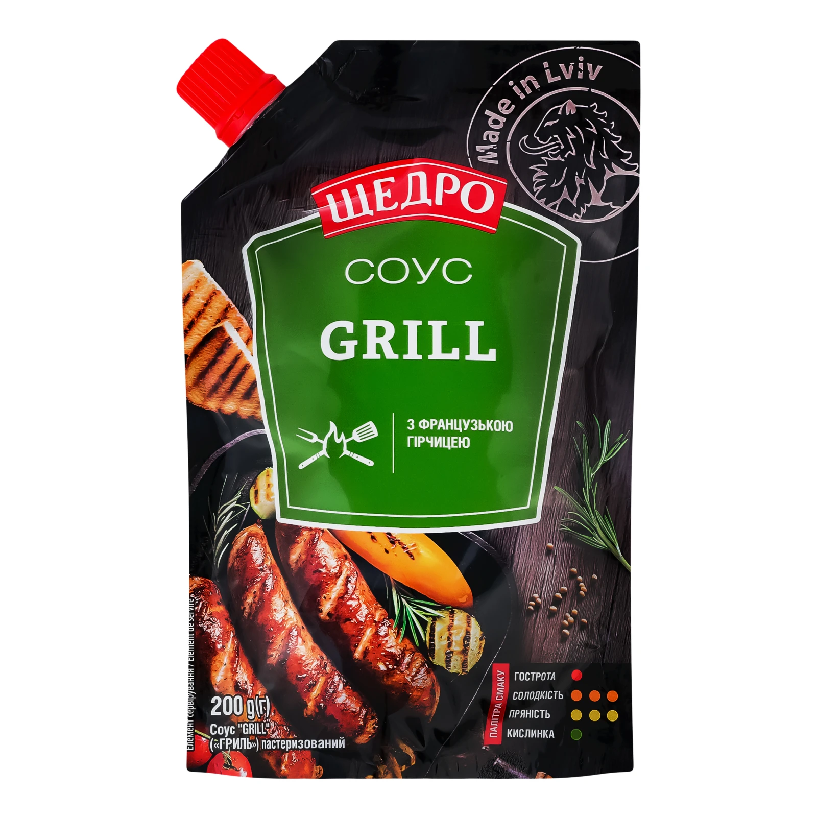 Соус Щедро Grill з французькою гірчицею пастеризований 200г Фото №:1