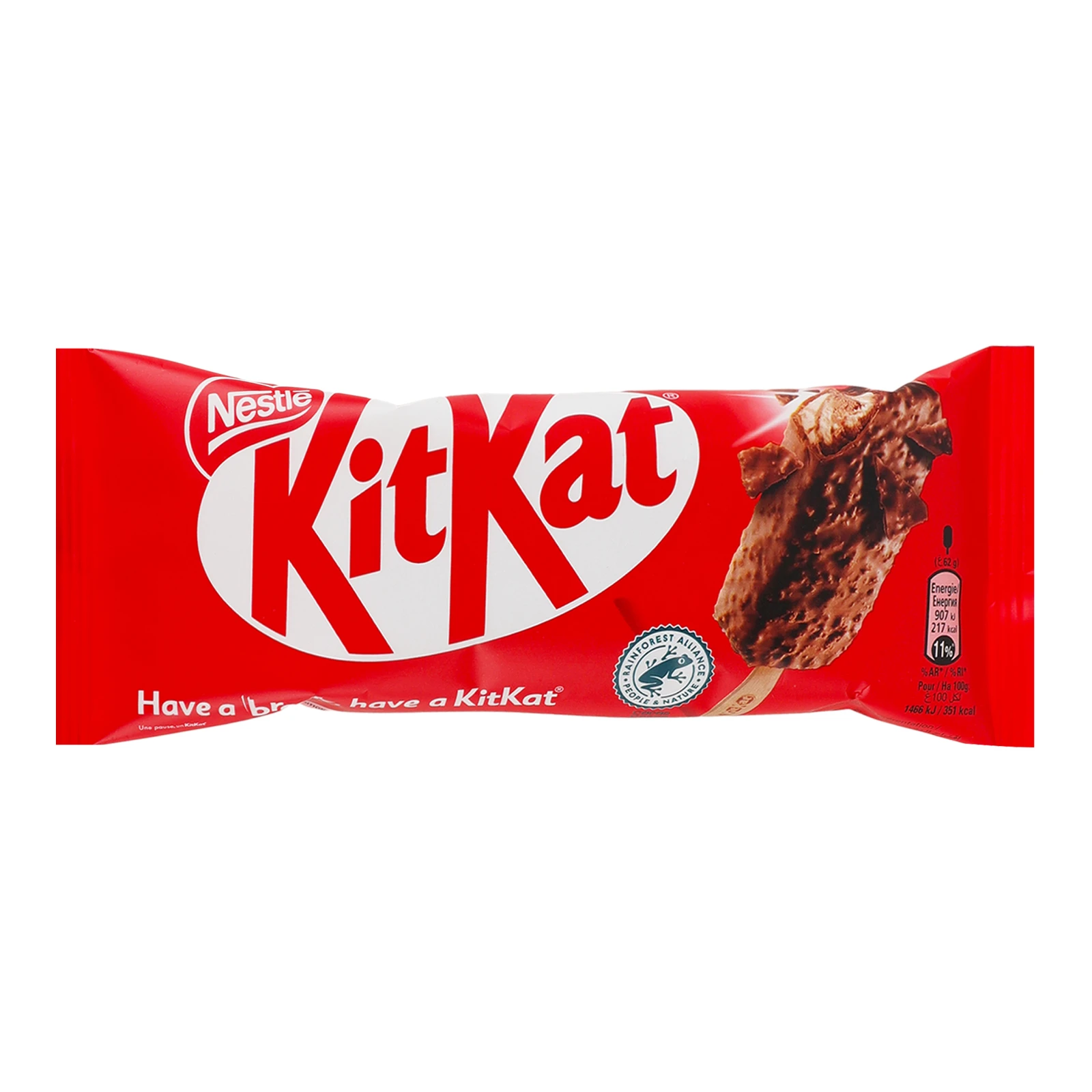 Морозиво Kit Kat зі смаком шоколаду та вафель у шоколадній молочній глазурі 62г Фото №:1