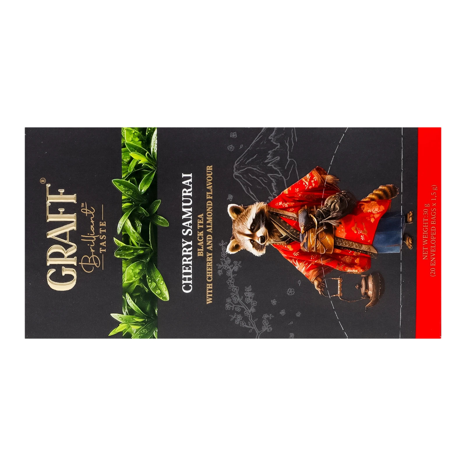 Чай Graff Вишневий самурай чорний байховий з ароматом вишні та мигдалю 20х1.5г Фото №:2