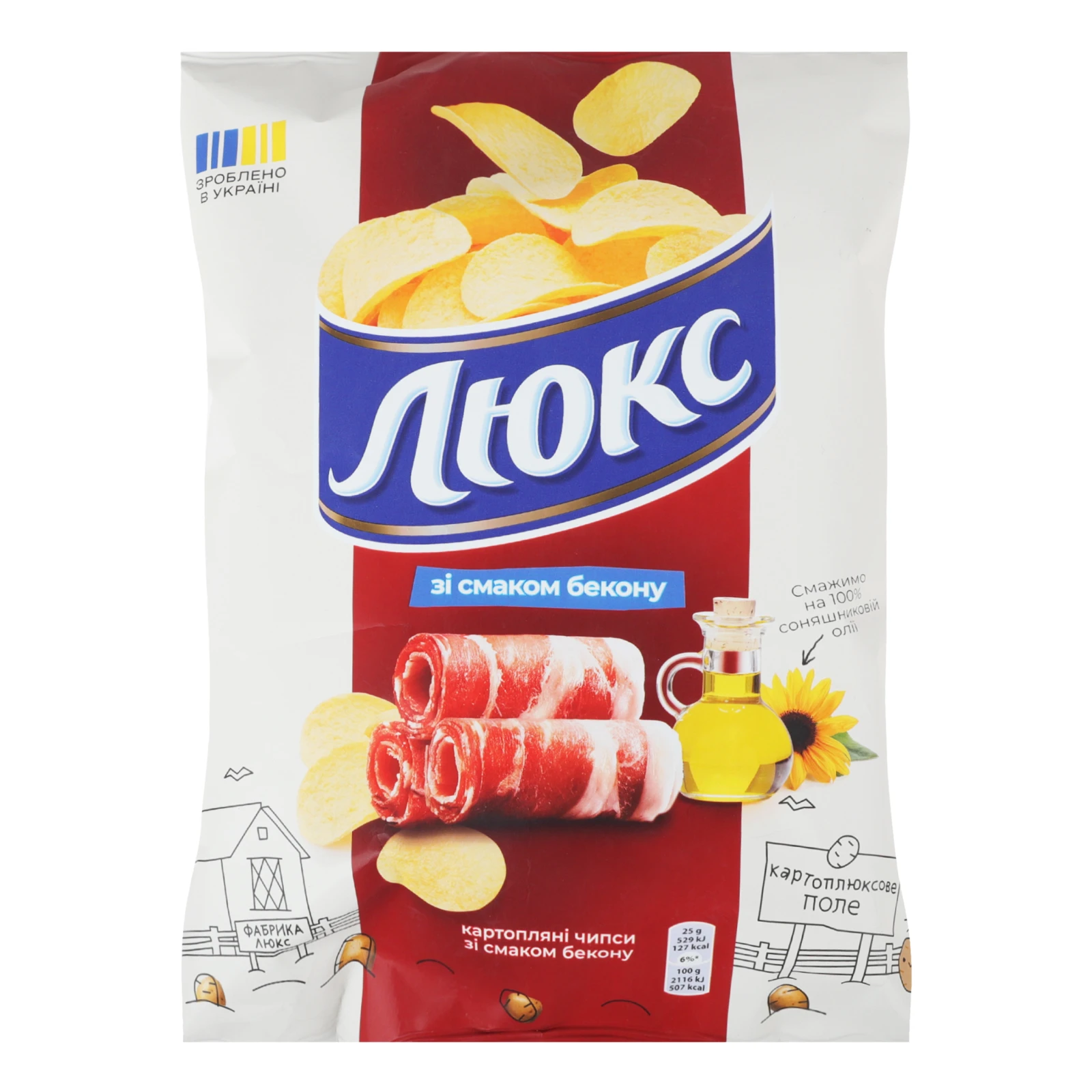 Чипси Люкс картопляні зі смаком Бекону 105г Фото №:1