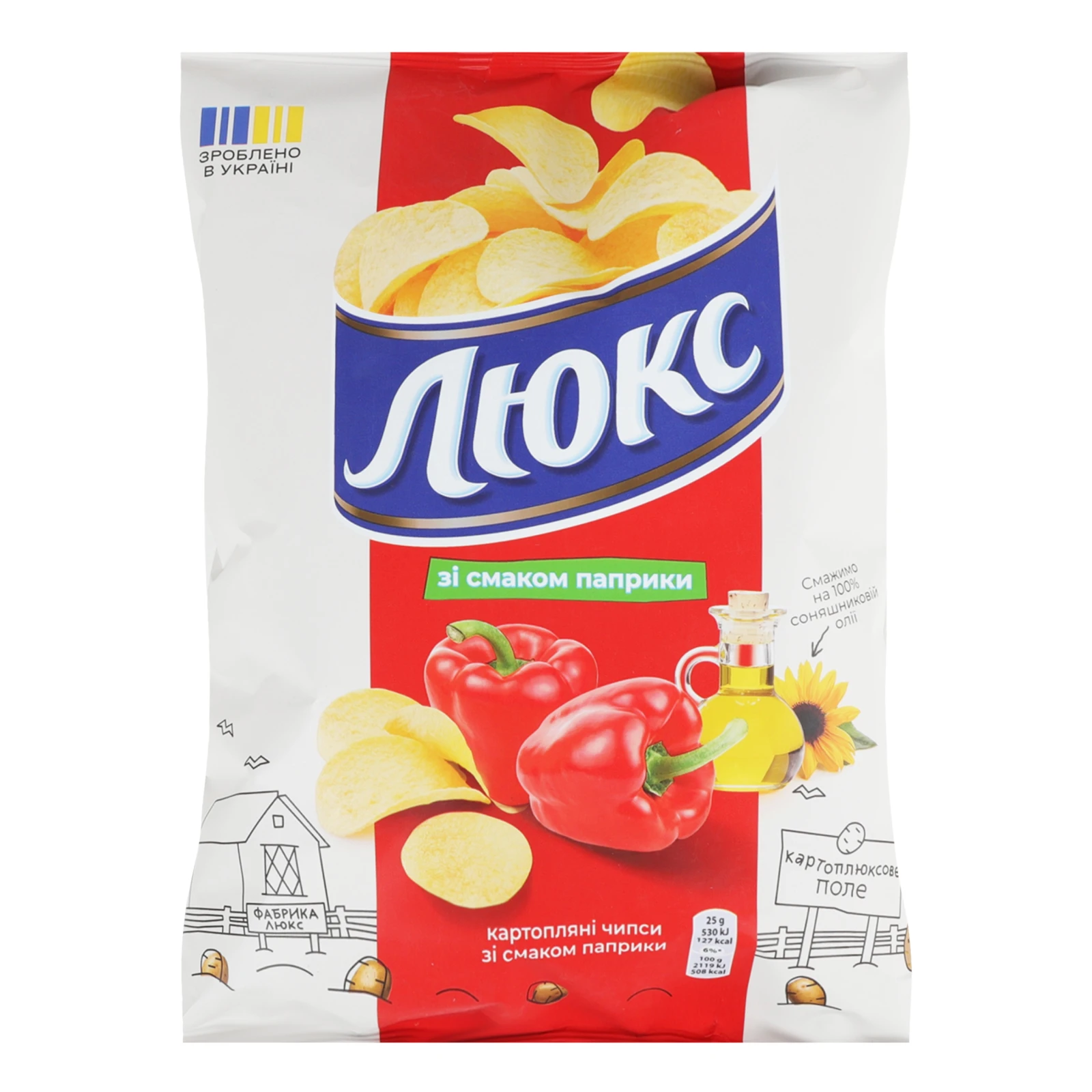 Чипси Люкс картопляні зі смаком Паприки 105г Фото №:1