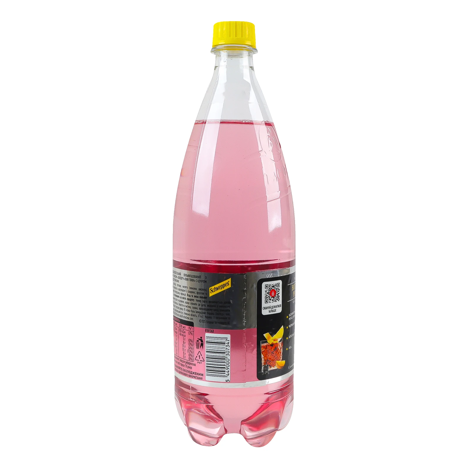 Напій Schweppes з фруктовим смаком сильногазований Pink Tonic 1л Фото №:2