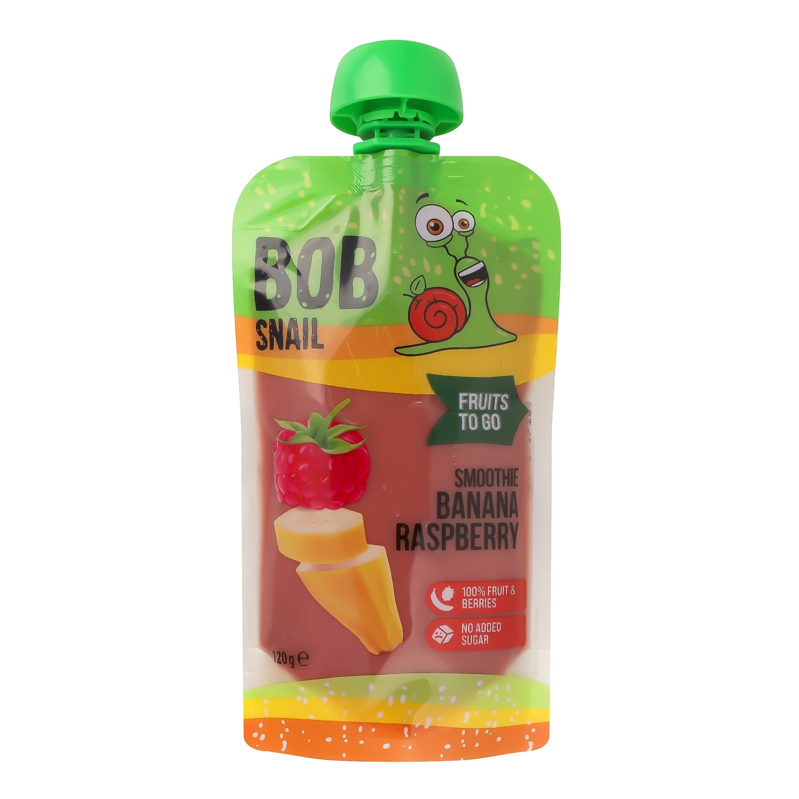 Пюре Bob Snail Smoothie Banana Raspberry фруктово-ягідне 120г Фото №:1