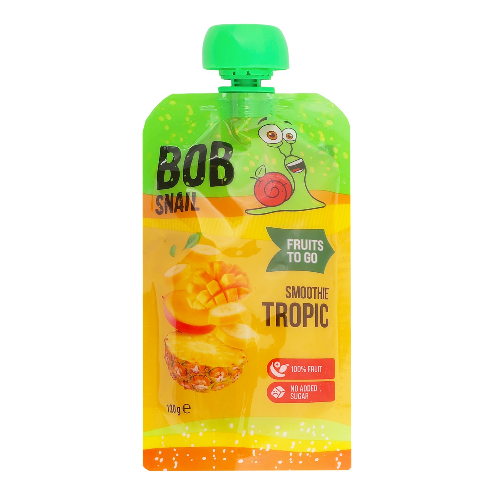 Пюре Bob Snail Смузі Tropic фруктове пастеризоване Банан-ананас-манго 120г Фото №:1