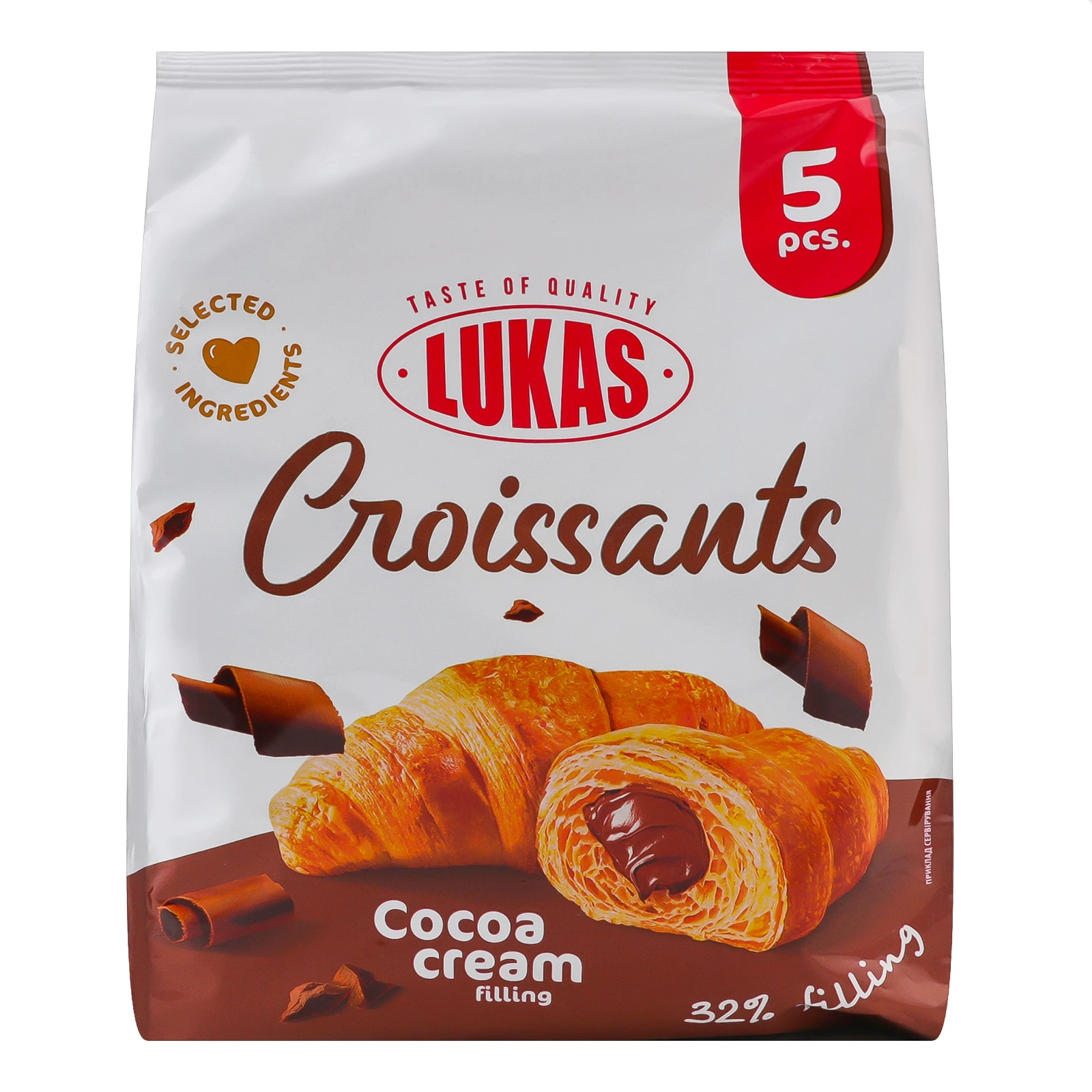 Круасани Lukas з начинкою какао-крем 5х45г Фото №:1