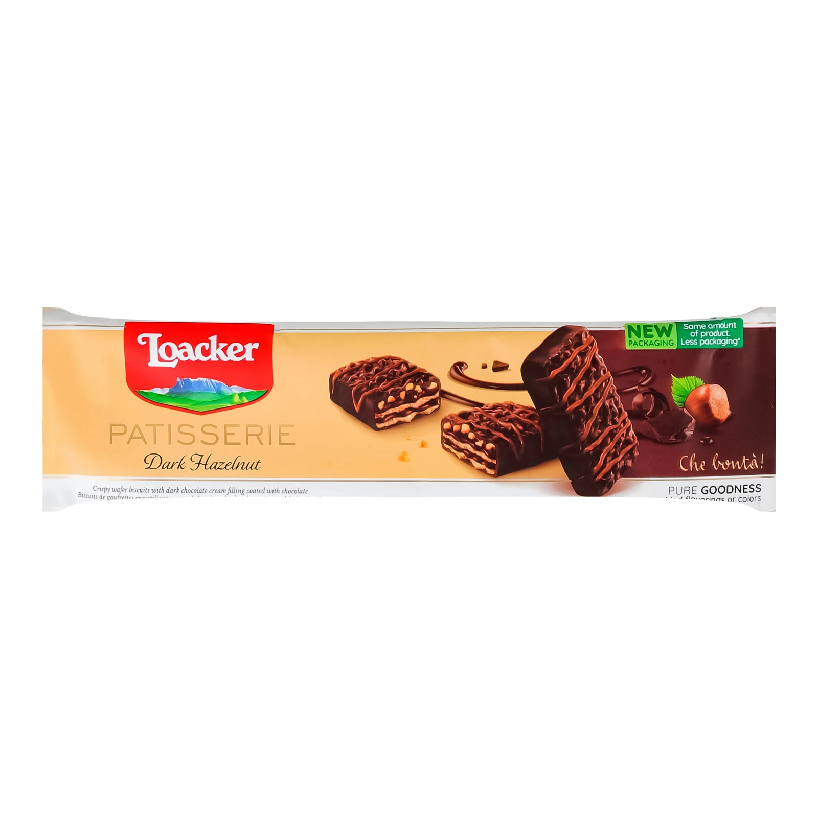 Печиво Loacker Patisserie вафельне фундук та темний шоколад 100г