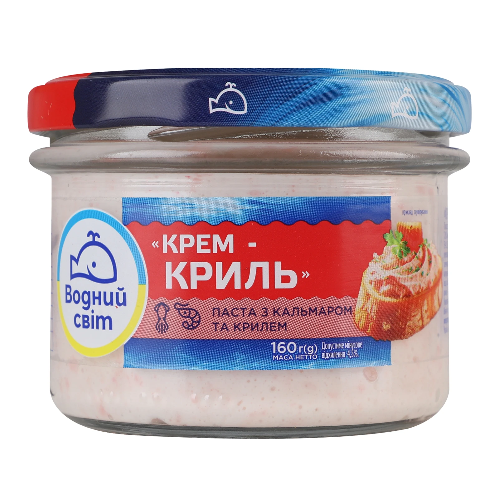 Паста Водний світ Крем-криль з кальмаром та крилем пастеризоване 160г