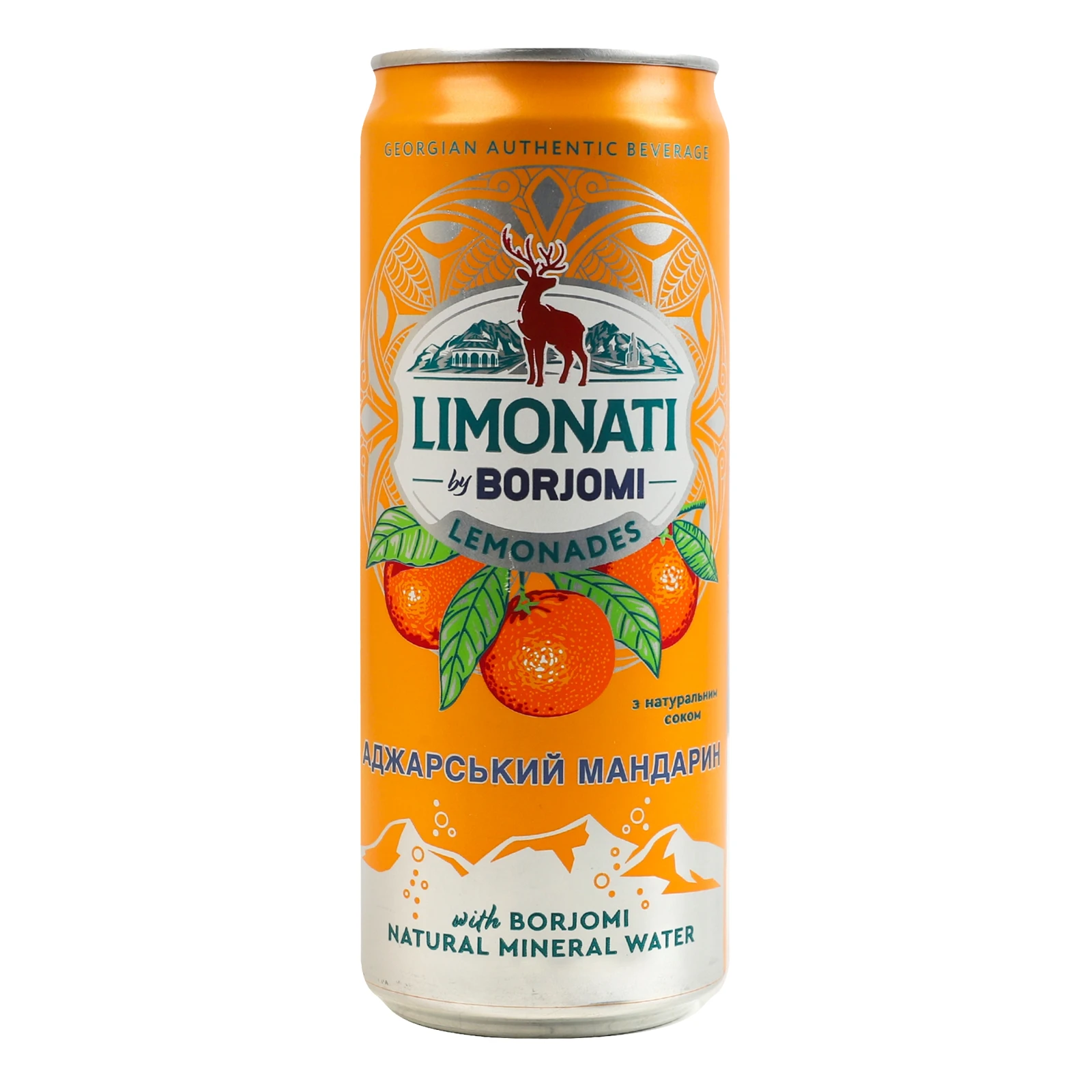 Напій Borjomi Limonati соковий сильногазований пастеризований Аджарський мандарин 330мл Фото №:1