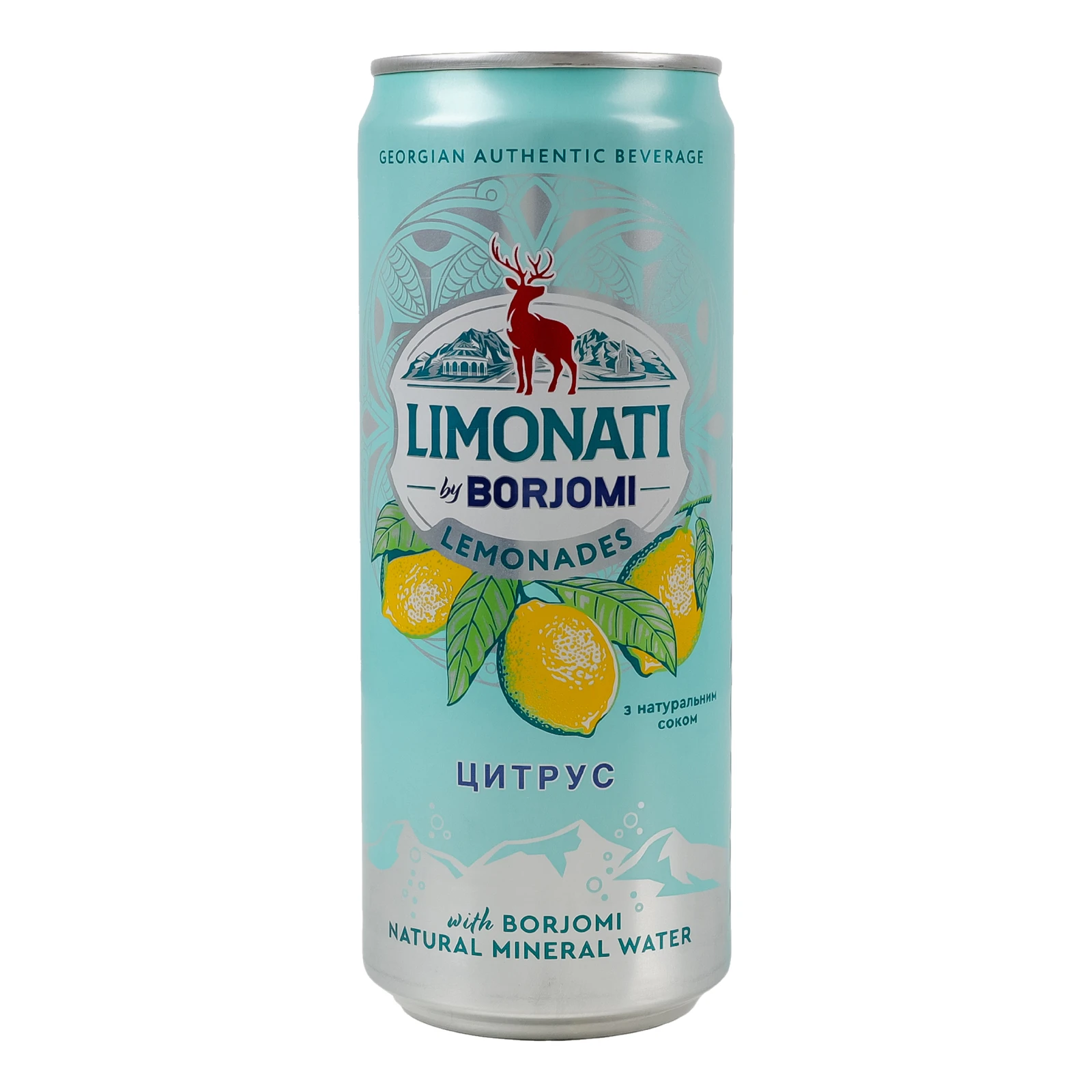 Напій Borjomi Limonati соковий пастеризований сильногазований Цитрус 330мл Фото навігації №:1