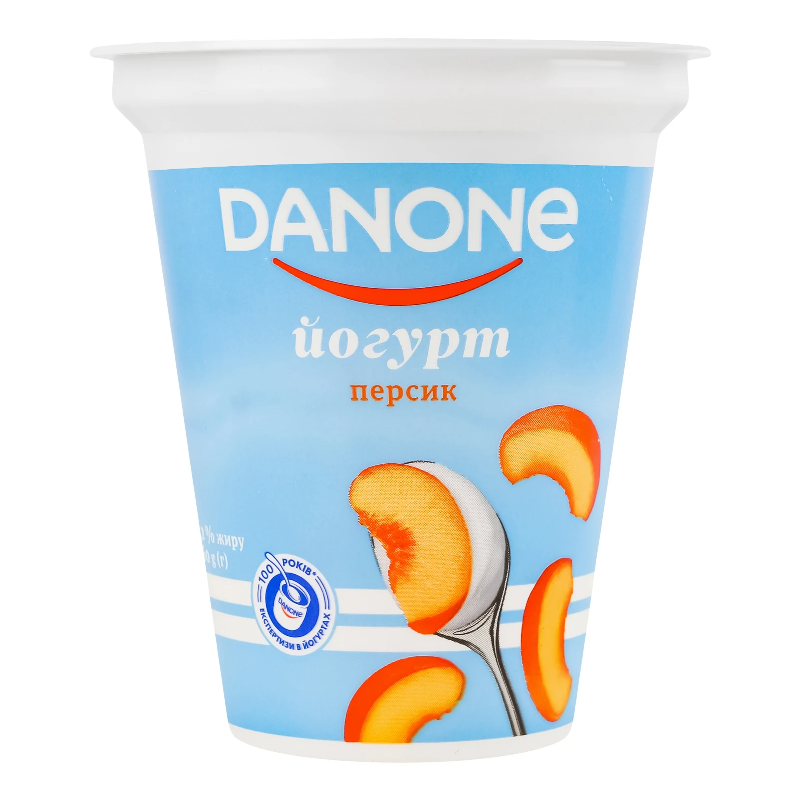 Йогурт Danone Персик 3.2% 260г Фото навігації №:1